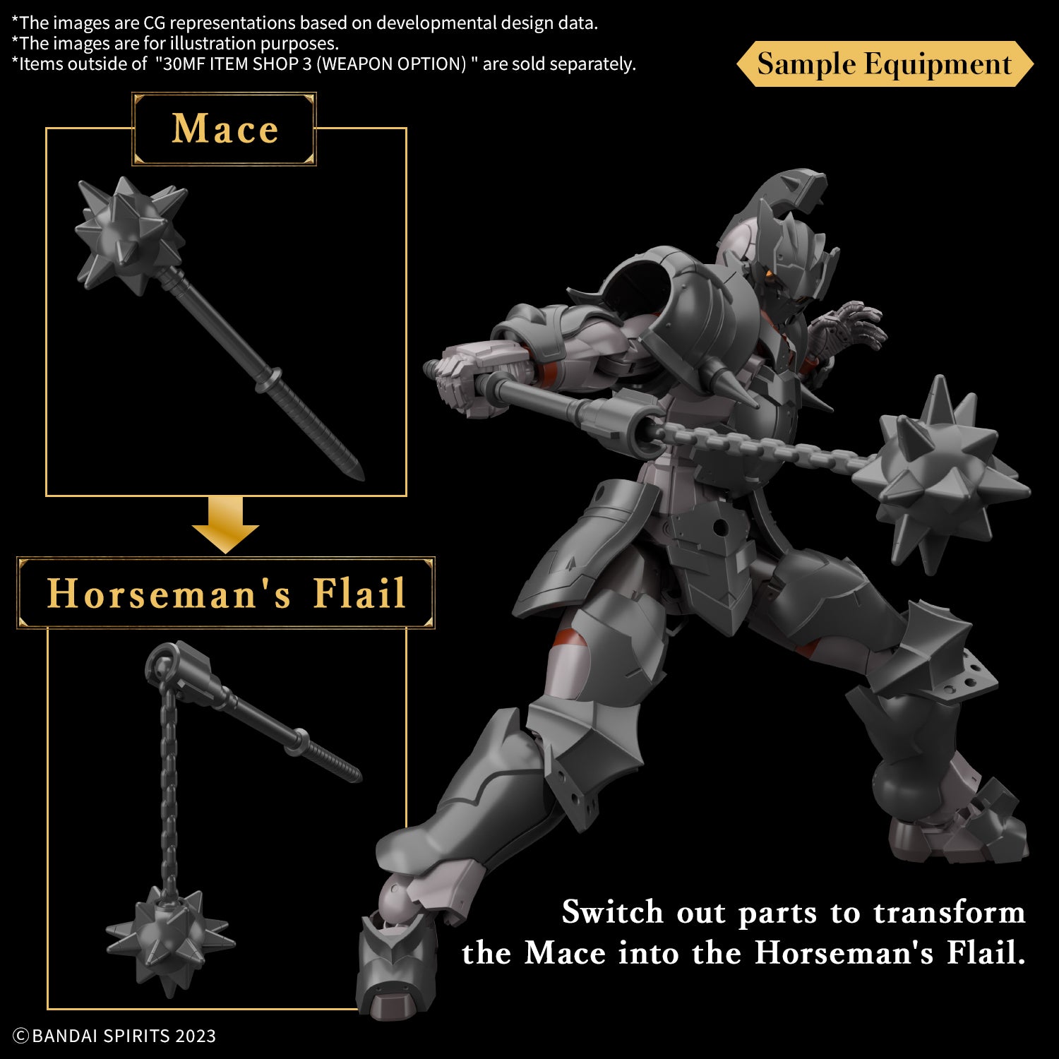 Bandai 30 Minutes Fantasy 30MF 1/144 Model Kit - Weapon Option Accessory Set for Customizing & Display | Perfect for Gundam Builders & Anime Collectors