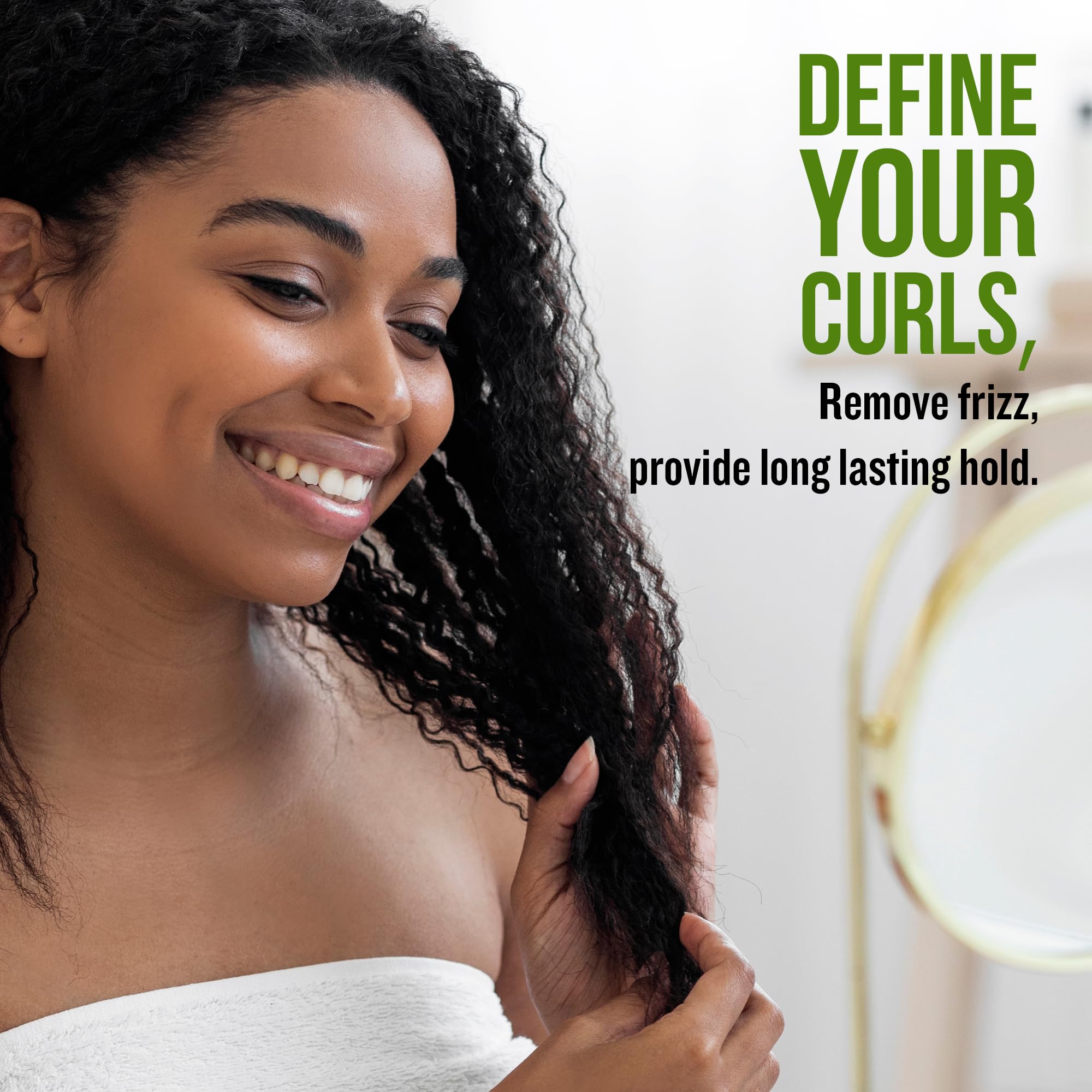 BioCare Labs Curl Defining Custard - Natural Hair Styling Gel with Shea Butter, Honey & Almond Oil for Smooth, Moisturized Curls - Curl Enhancer Cream for Defined Styles - Perfect for Wash & Go, Twist Outs, and Bouncy Curls
