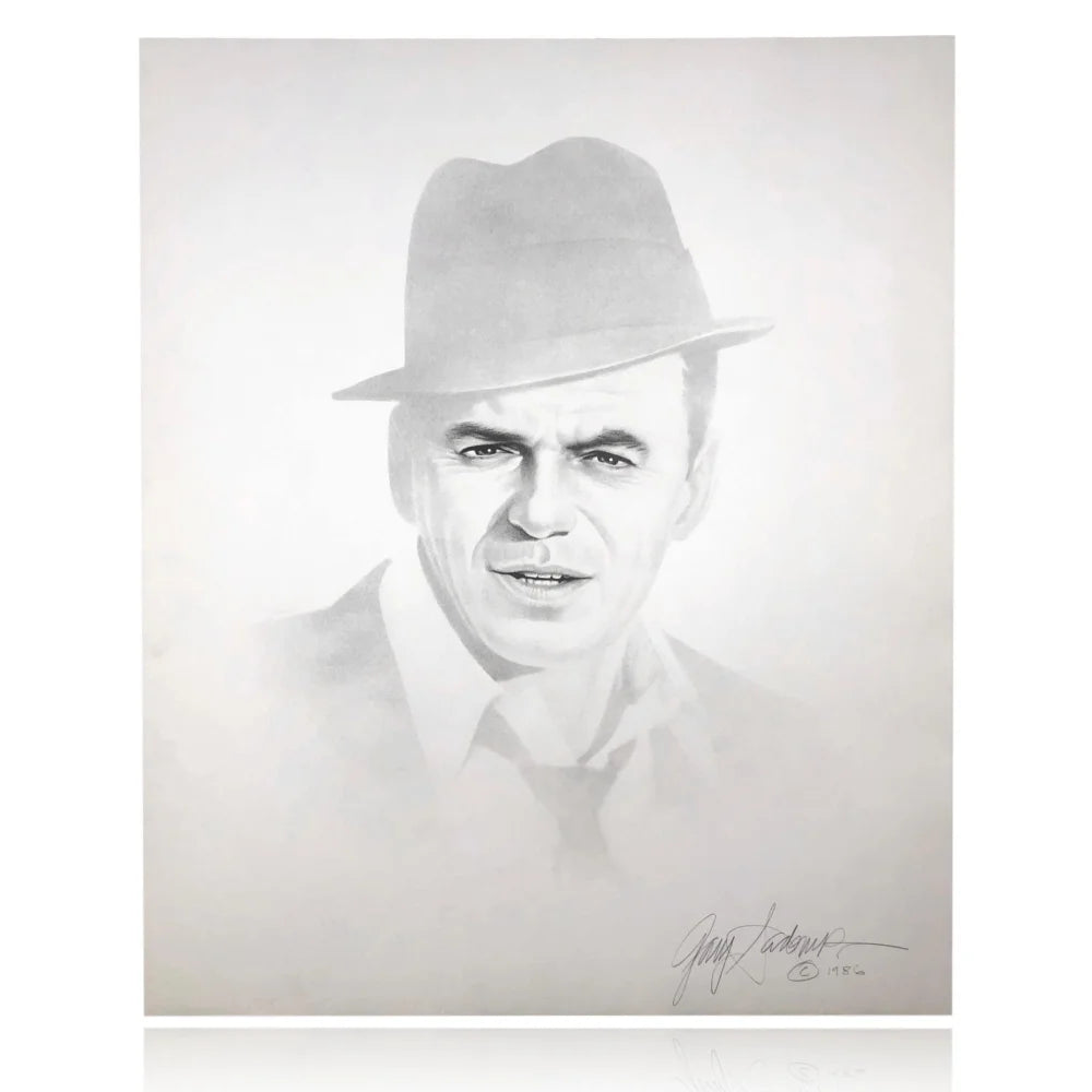 Gary Saderup Signed Frank Sinatra 20x24 Inch Lithograph Poster - Vintage Rat Pack Collectible Wall Art for Music Lovers & Home Decor
