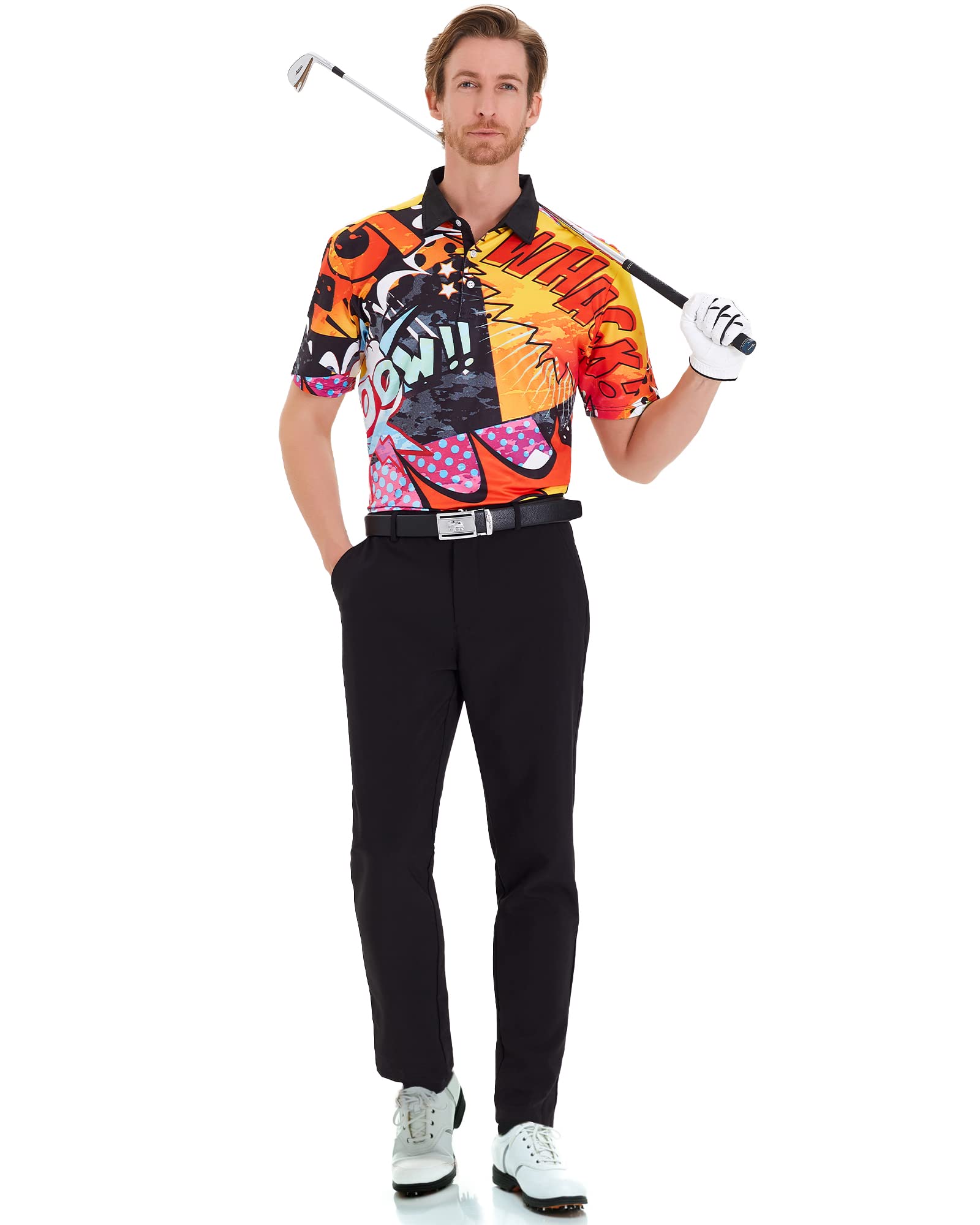 Men's Golf Polo Shirts - Short Sleeve Sports Shirt for Golf & Casual Wear