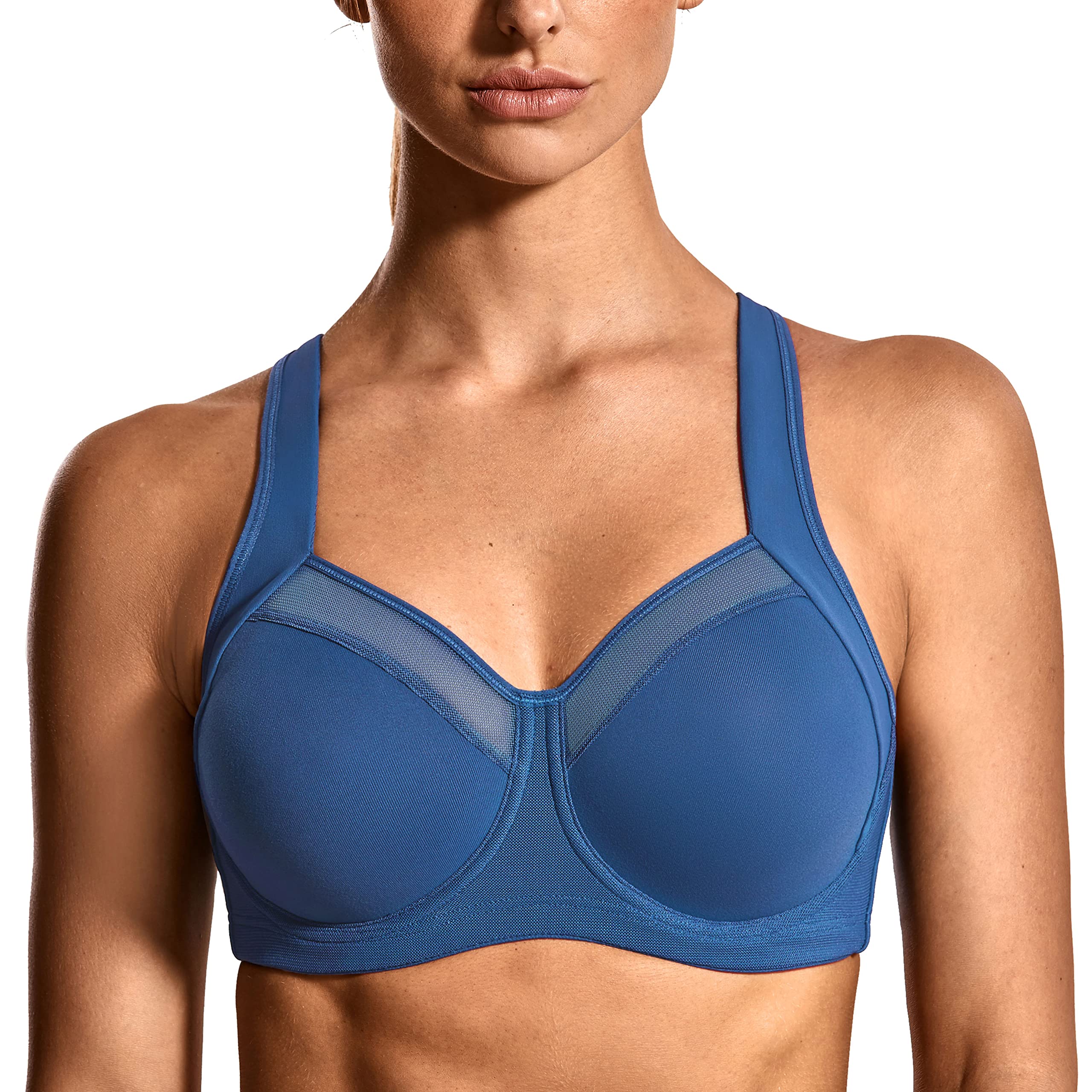 SYROKAN High Impact Sports Bras for Women - Maximum Support, Unlined, Underwire, Racerback - No Uniboob Workout Bra for Running, Gym & High-Intensity Training
