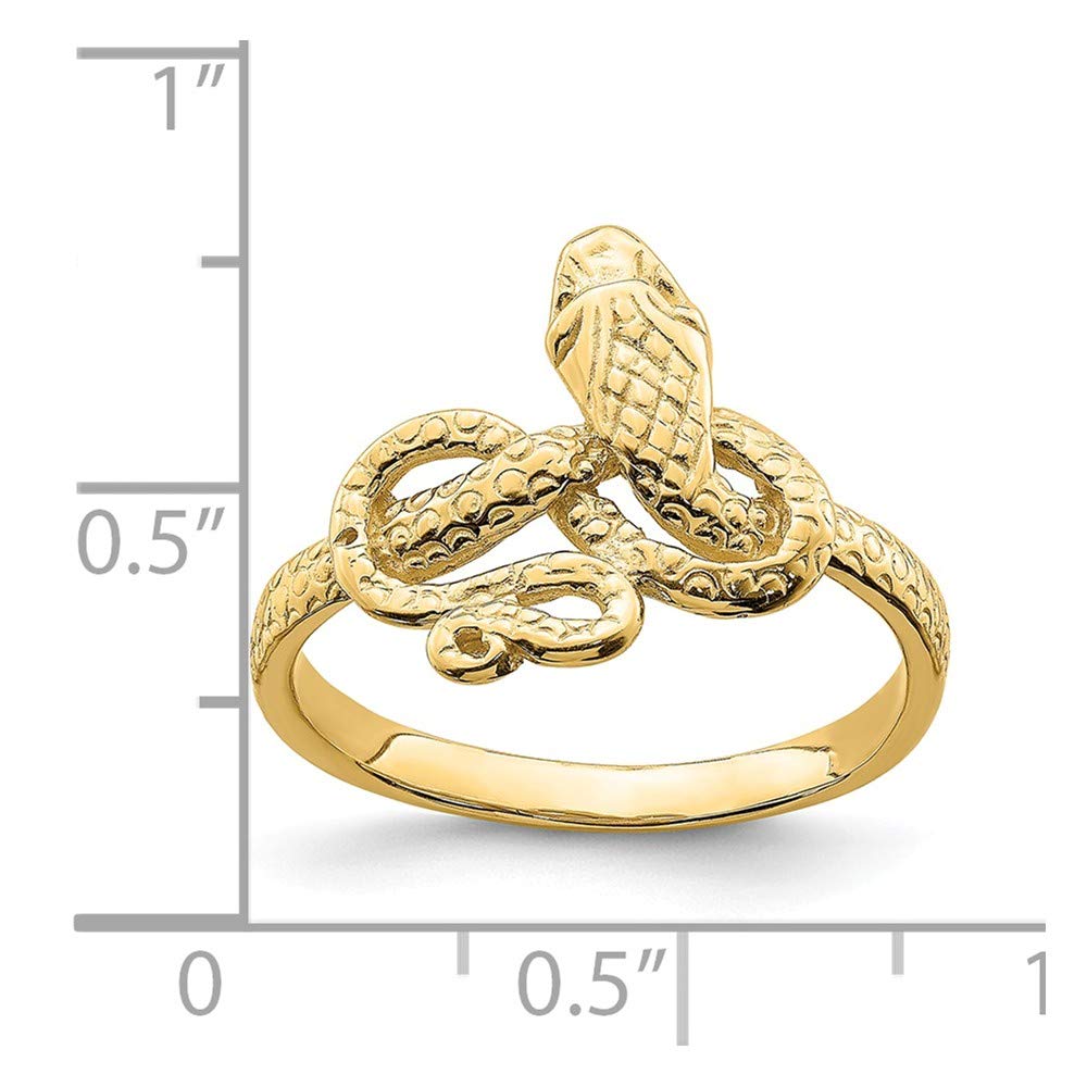14K Yellow Gold Snake Ring for Women - Elegant Serpent Jewelry for Gifts, Fashion & Everyday Wear