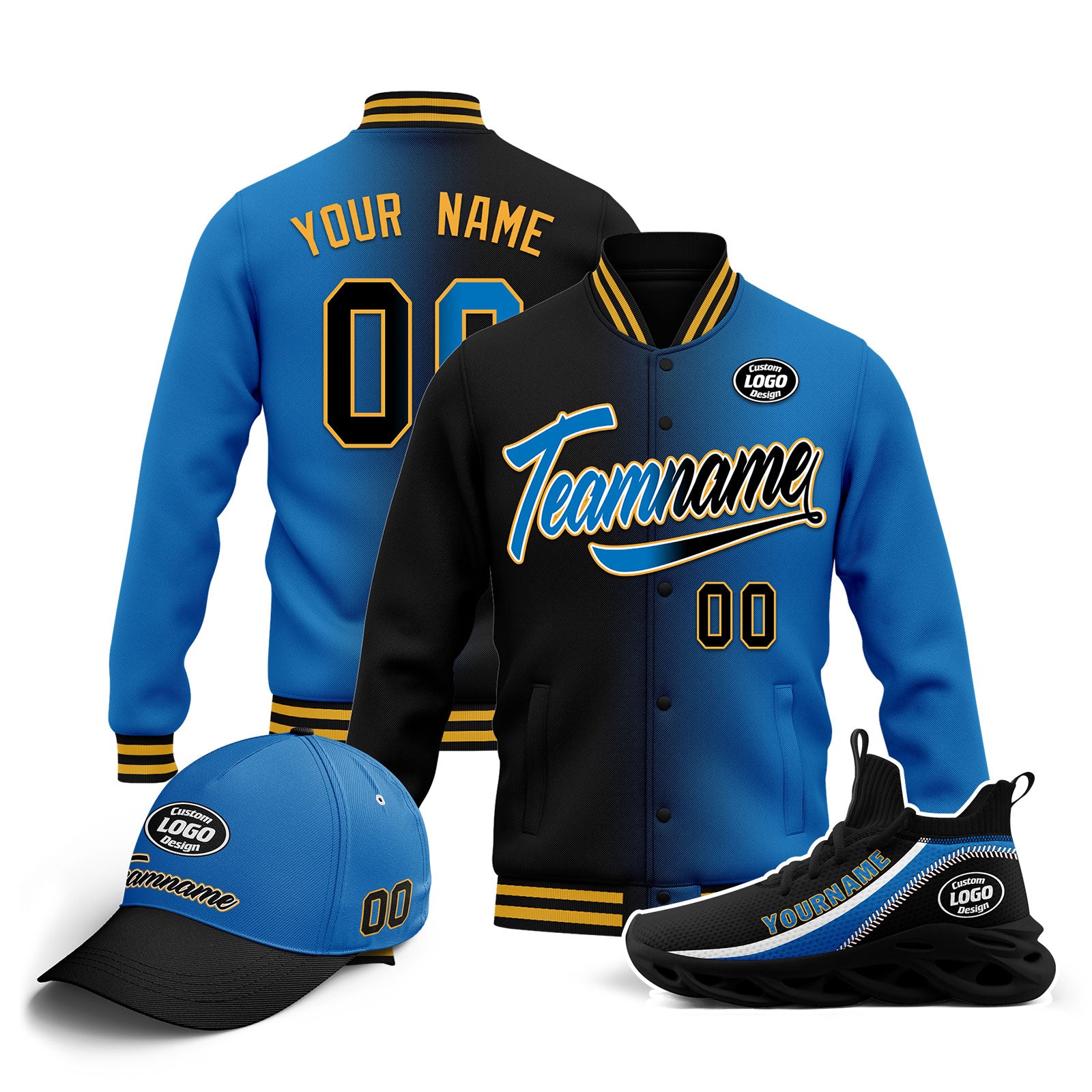 Custom Jacket, MaxSoul Shoes & Hat Combo - Personalized Outfit Set for Men & Women | Perfect for Casual Wear, Street Fashion & Gift Giving | D028016