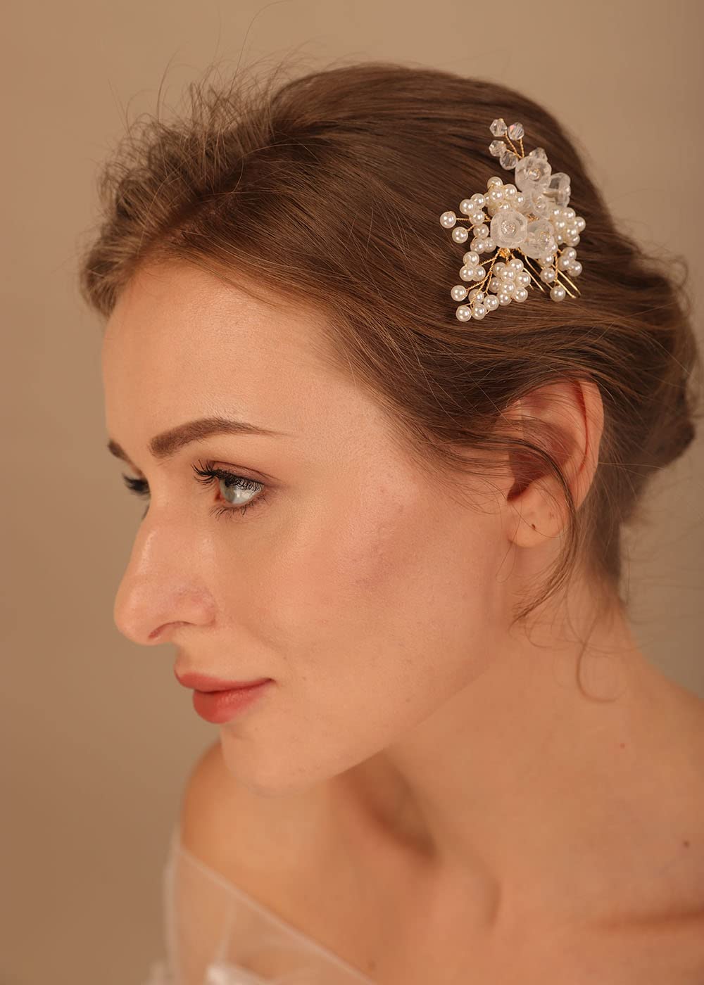 Denifery Gold Pearl Crystal Wedding Hair Comb - Elegant Bridal Hair Accessories for Brides & Bridesmaids | Perfect for Weddings, Proms & Formal Events