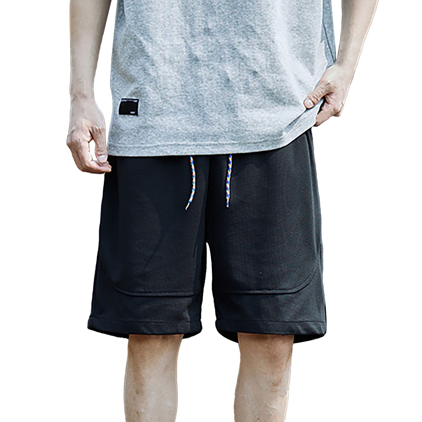 LindoMaker Men's 5 Inch Inseam Cotton Shorts - Relaxed Fit, Breathable, Quick-Dry Athletic Running Shorts for Gym, Travel & Outdoor Activities