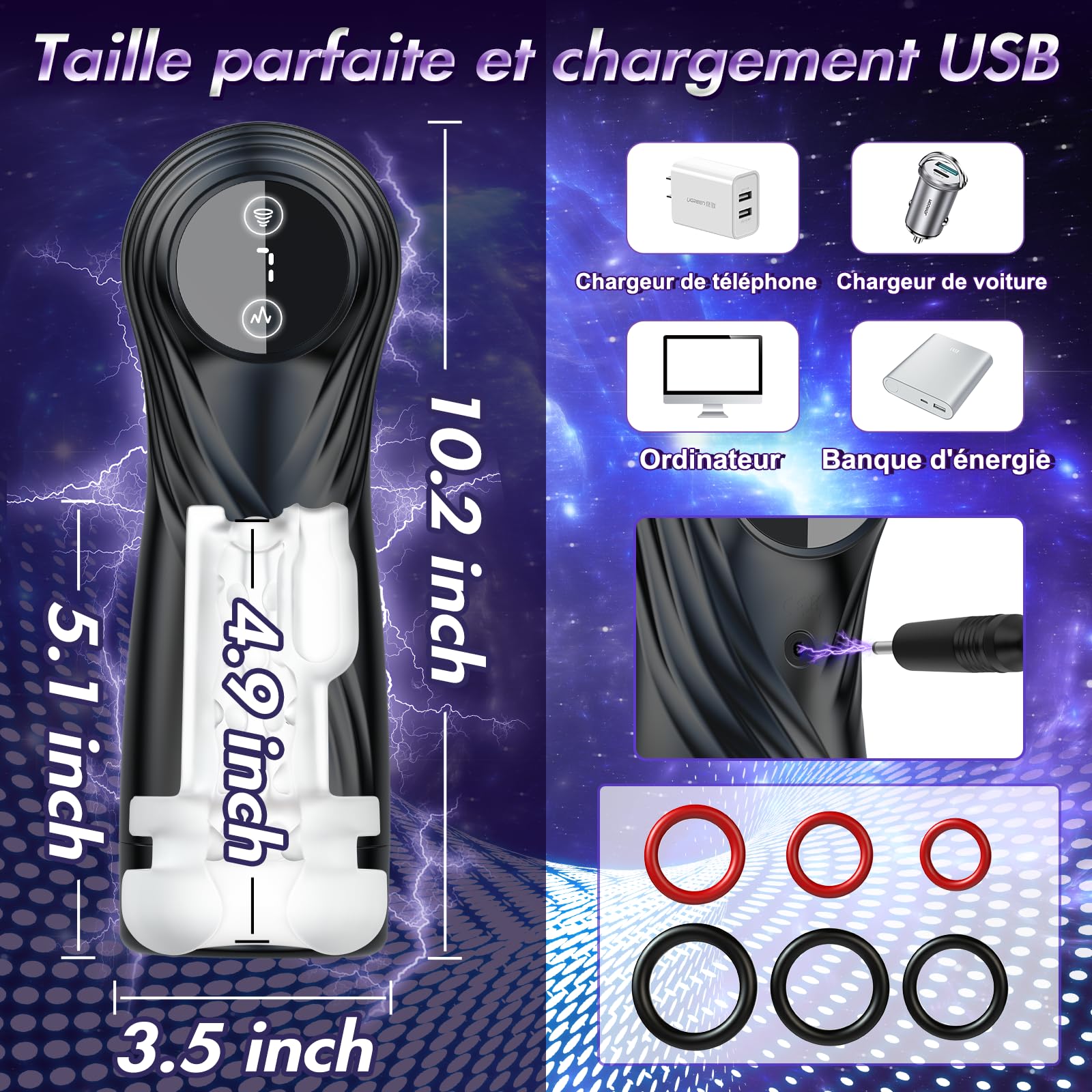 7 Suction & Vibration Male Masturbator with LCD Screen - Hands-Free Realistic 3D Vagina Sex Toy for Men & Couples - Perfect for Solo Play, Couples Intimacy & Discreet Pleasure