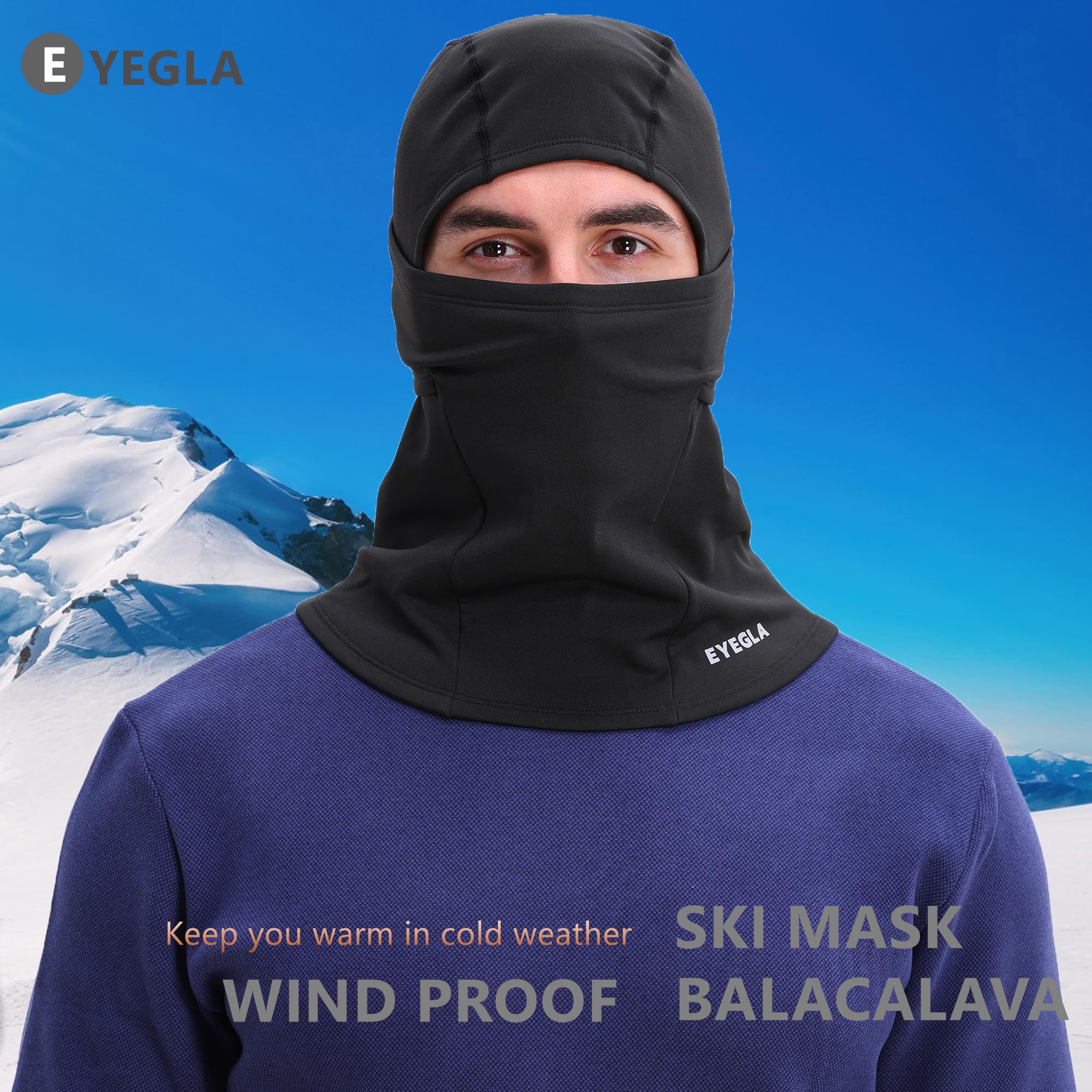 Men's Winter Balaclava Ski Mask - Thermal Face Cover for Cold Weather - Motorcycle, Snowboard, Cycling & Outdoor Activities
