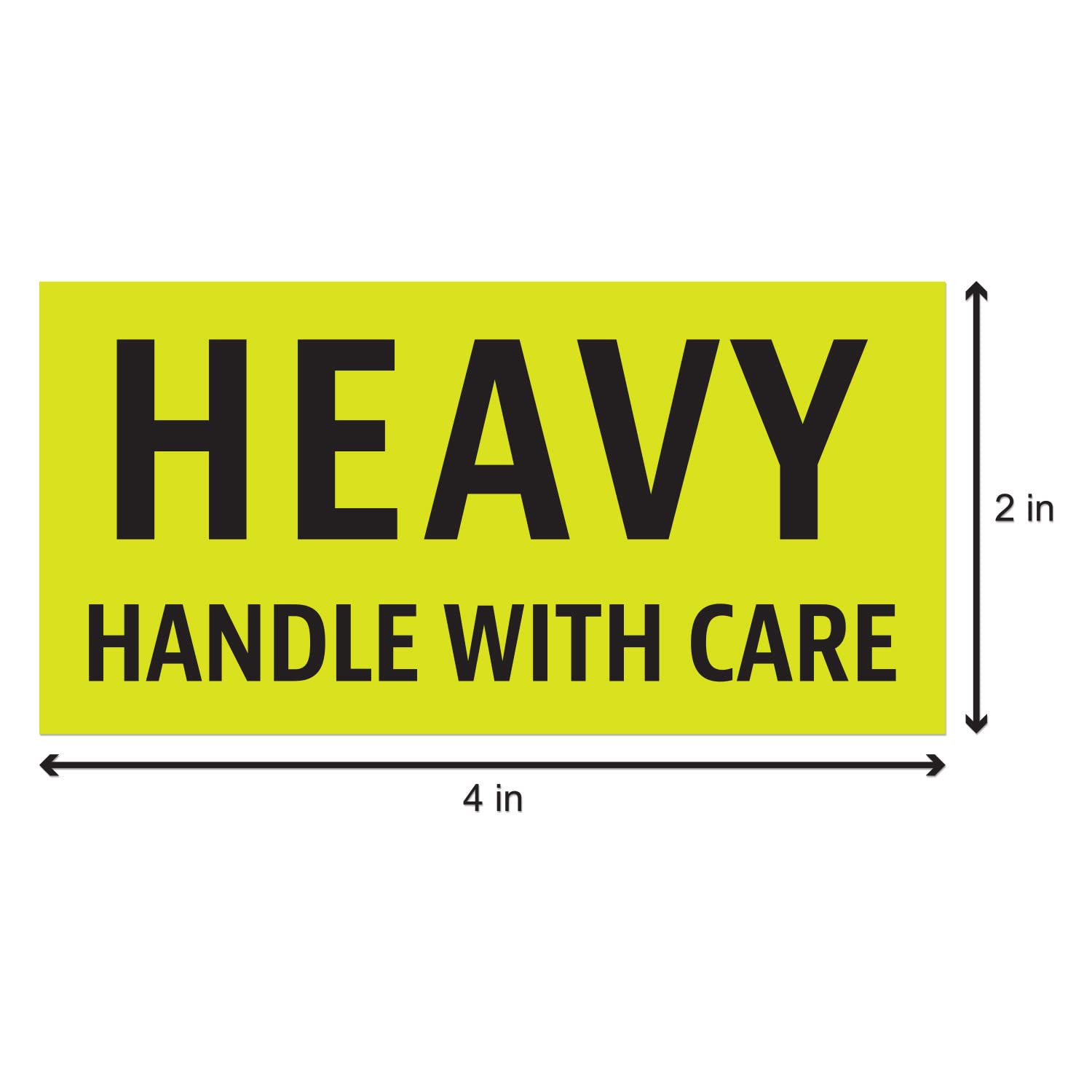Heavy Duty Caution Labels - 4 x 2 Inch Fluorescent Yellow Warning Stickers (900 Pack) for Shipping & Handling | Strong Adhesive, Bold Lettering | Ideal for Boxes, Packages & Industrial Equipment