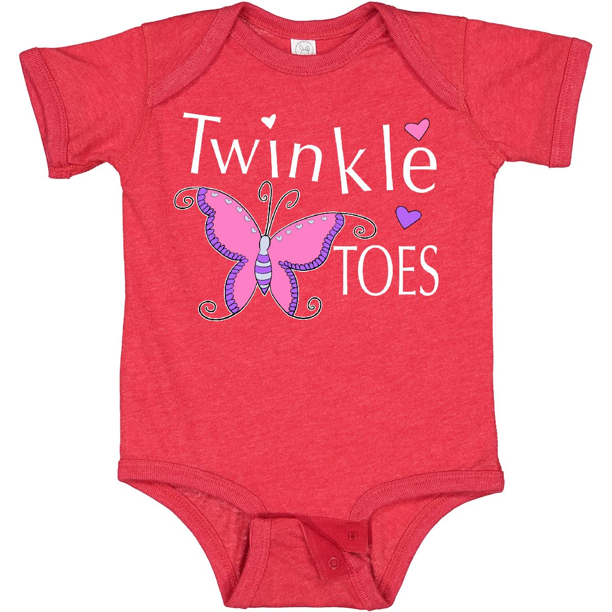 Inktastic Twinkle Toes Pretty Butterfly Baby Bodysuit - Soft Cotton Infant Onesie for Newborns & Toddlers - Perfect for Playdates, Photo Shoots & Everyday Wear