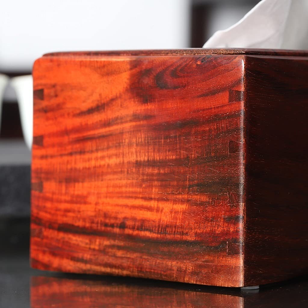 Handmade Red Sour Wood Tissue Box Holder - Rectangular Napkin Dispenser Organizer for Bedroom, Office, Bathroom & Kitchen | Home Decor Gift for Housewarming, Wedding & Holiday