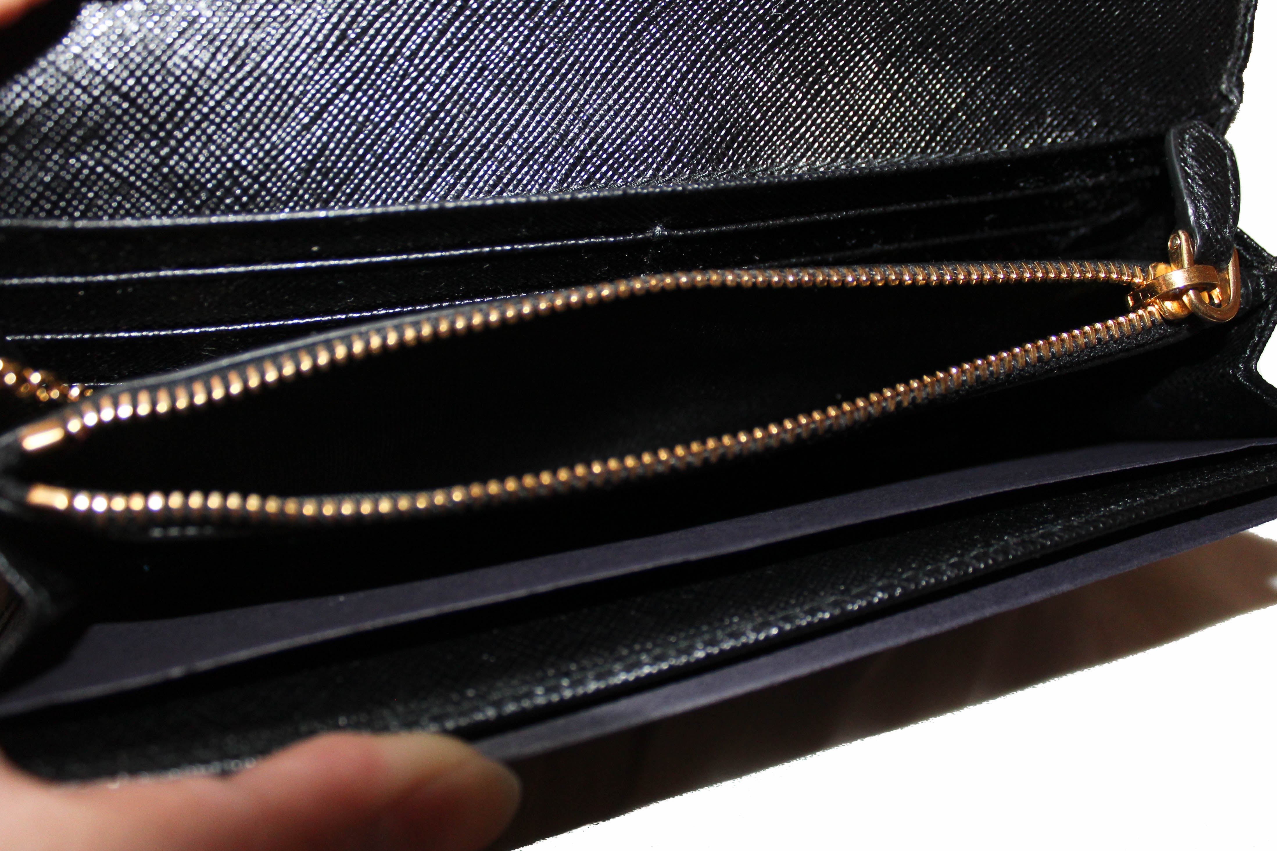Authentic Prada Black Saffiano Leather Long Wallet 1MH132 - Luxury Women's Bifold Wallet for Everyday Use & Special Occasions