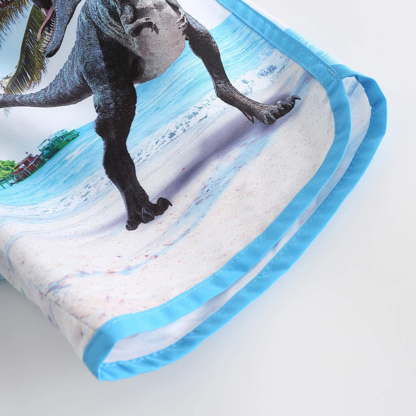 HowJoJo Boys Dinosaur Swim Trunks - Quick Dry 3D Printed Swim Shorts with UPF 50+ Sun Protection for Beach, Pool & Summer Water Activities