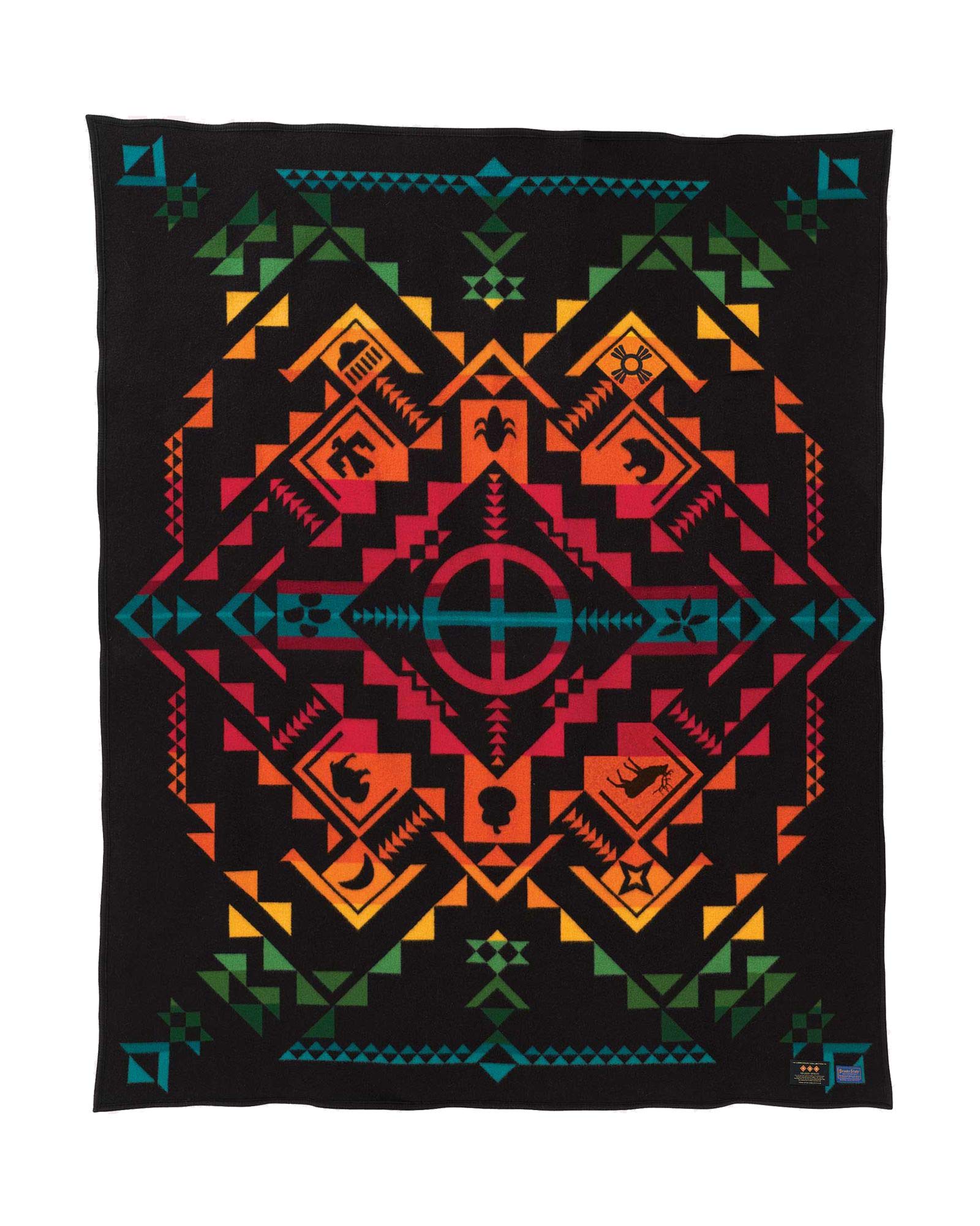 PENDLETON Shared Spirits Blanket - Premium Soft Wool Throw Blanket in Black - One Size for Cozy Home, Camping & Outdoor Adventures