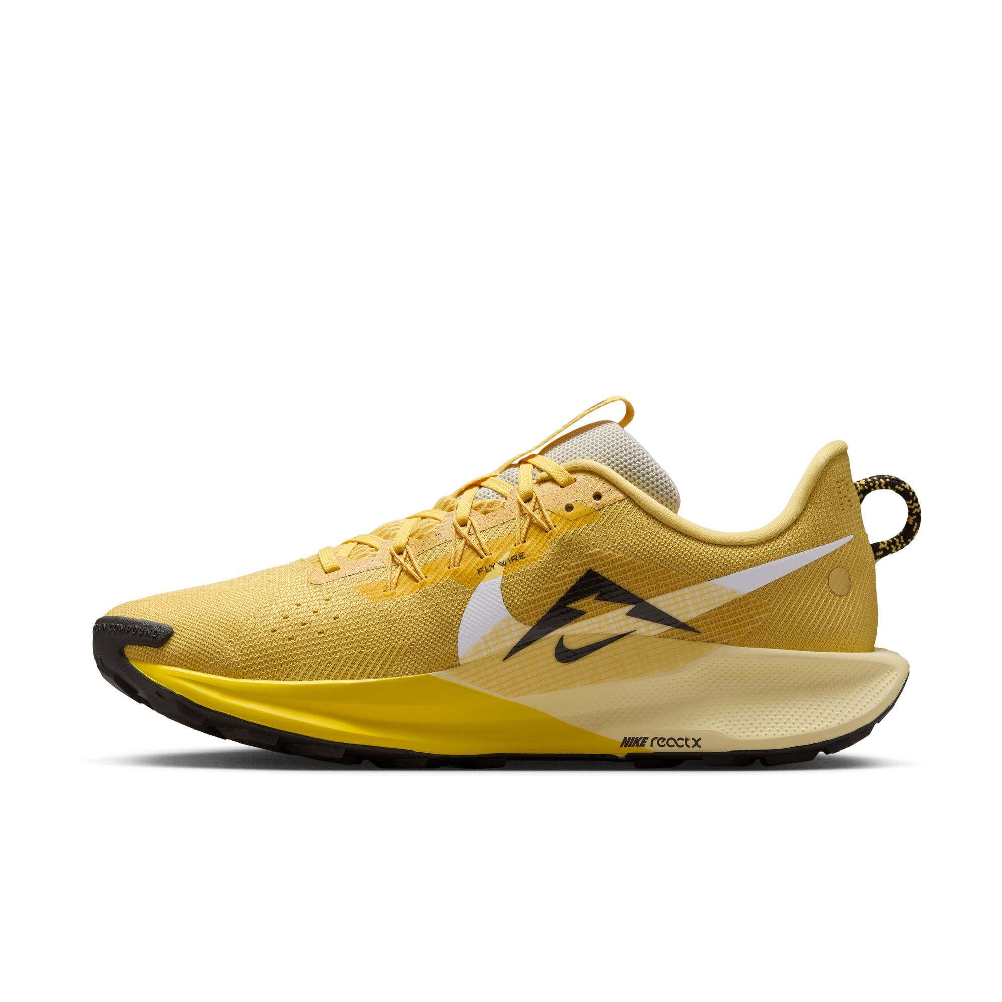 Nike Men's React Pegasus Trail 5 Running Shoes - Saturn Gold/White Lightning Alabaster | Lightweight Trail Running Sneakers for Men | Perfect for Hiking, Jogging & Outdoor Adventures