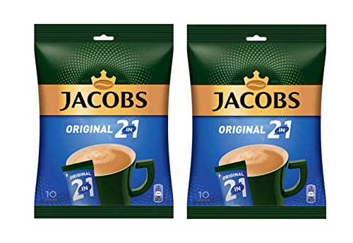 Jacobs ORIGINAL 2-in-1 Instant Coffee Sticks - 20 Count | Rich Coffee with Creamer | Perfect for Office, Travel & Quick Breakfast at Home