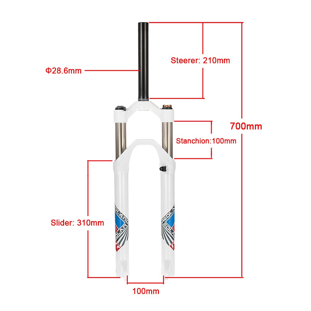 Doorslay Ultra-Light 26 Inch Mountain Bike Spring Front Fork - Bicycle Suspension Fork Replacement Part for MTB Cycling & Trail Riding