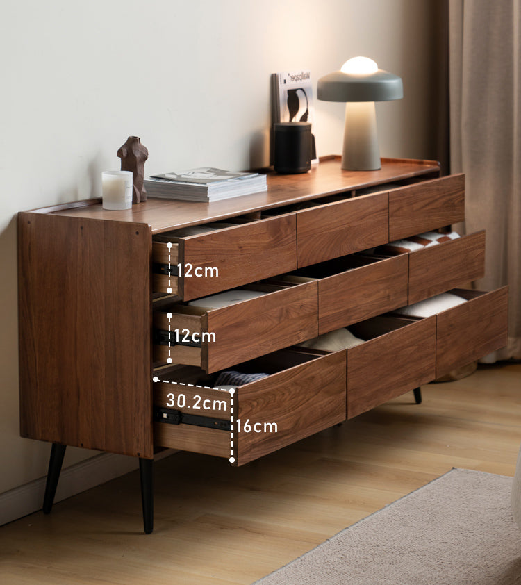 Premium Black Walnut Solid Wood Cabinet - Handcrafted Storage Organizer for Kitchen, Bathroom & Living Room | Rustic Home Decor & Space Saving Solution
