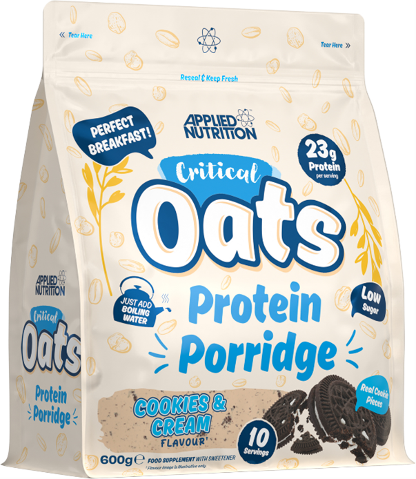 Applied Nutrition Critical Oats Protein Porridge 600g (10 Servings) - High Protein Oatmeal for Muscle Recovery & Weight Management | Perfect for Post-Workout, Breakfast & Healthy Snacking