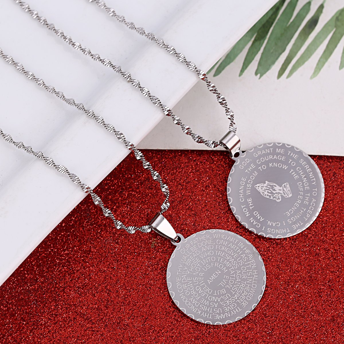 Christian Prayer Jewelry - Bible Verse Coin Medal with Praying Hands, Lord's Prayer Necklace for Women & Men | Faith-Based Gift for Baptism, Confirmation & Daily Devotion
