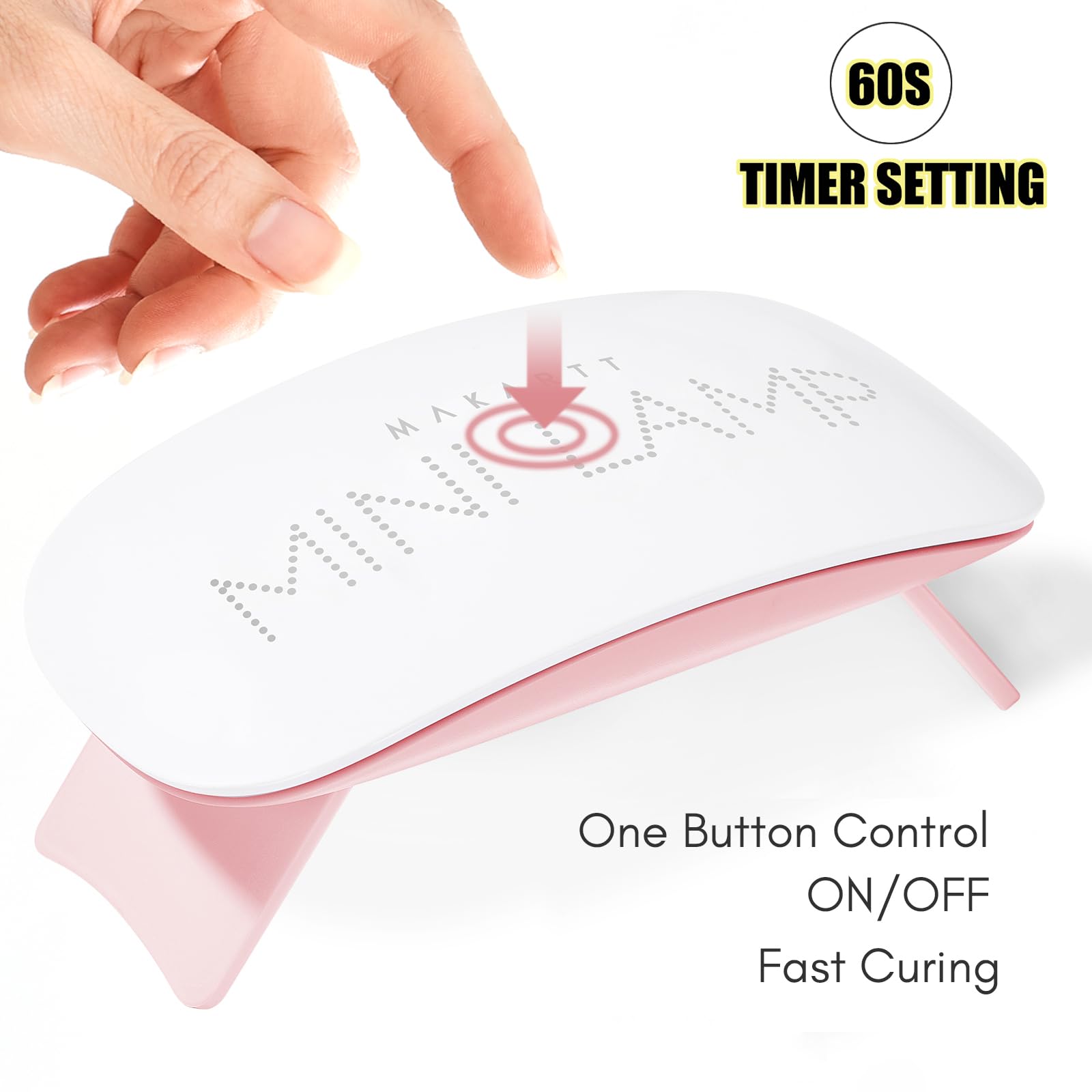 Makartt 6W LED UV Nail Lamp with 60s Timer - Portable USB Gel Nail Dryer for Gel Polish Curing - Perfect for Home Manicures & Travel Nail Care