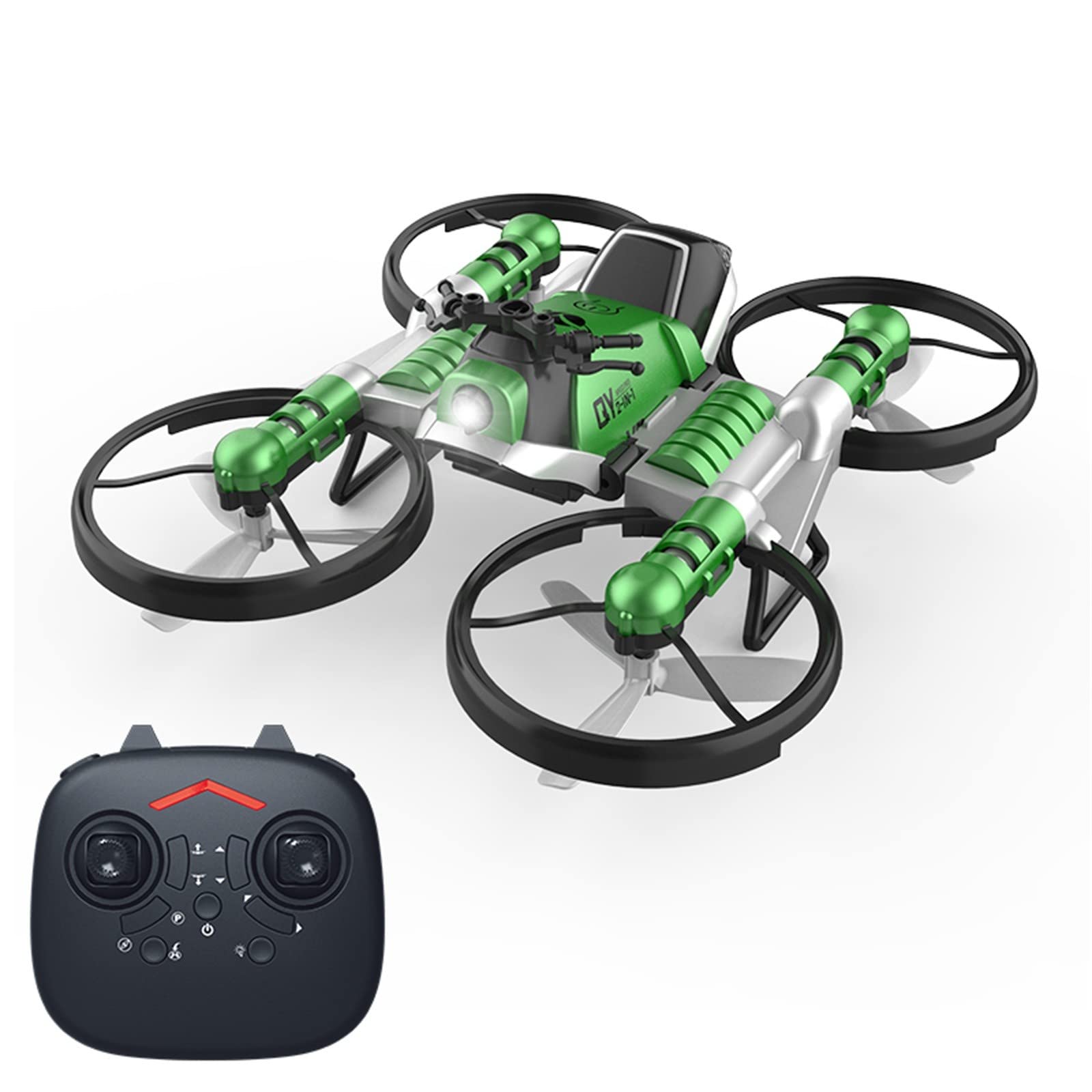 2 in 1 Folding Drone and Motorcycle - Rechargeable RC Drone Vehicle with Remote Control, Transformable Quadcopter & Motor Bike Toy for Kids & Beginners - Perfect for Outdoor Play, Birthday Gifts and STEM Learning