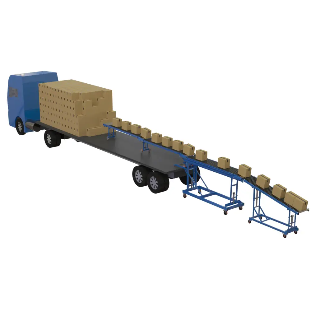 Container & Trailer Conveyor Belt System - Heavy Duty Loading/Unloading Equipment for Shipping & Logistics | Perfect for Warehouses, Ports & Industrial Use