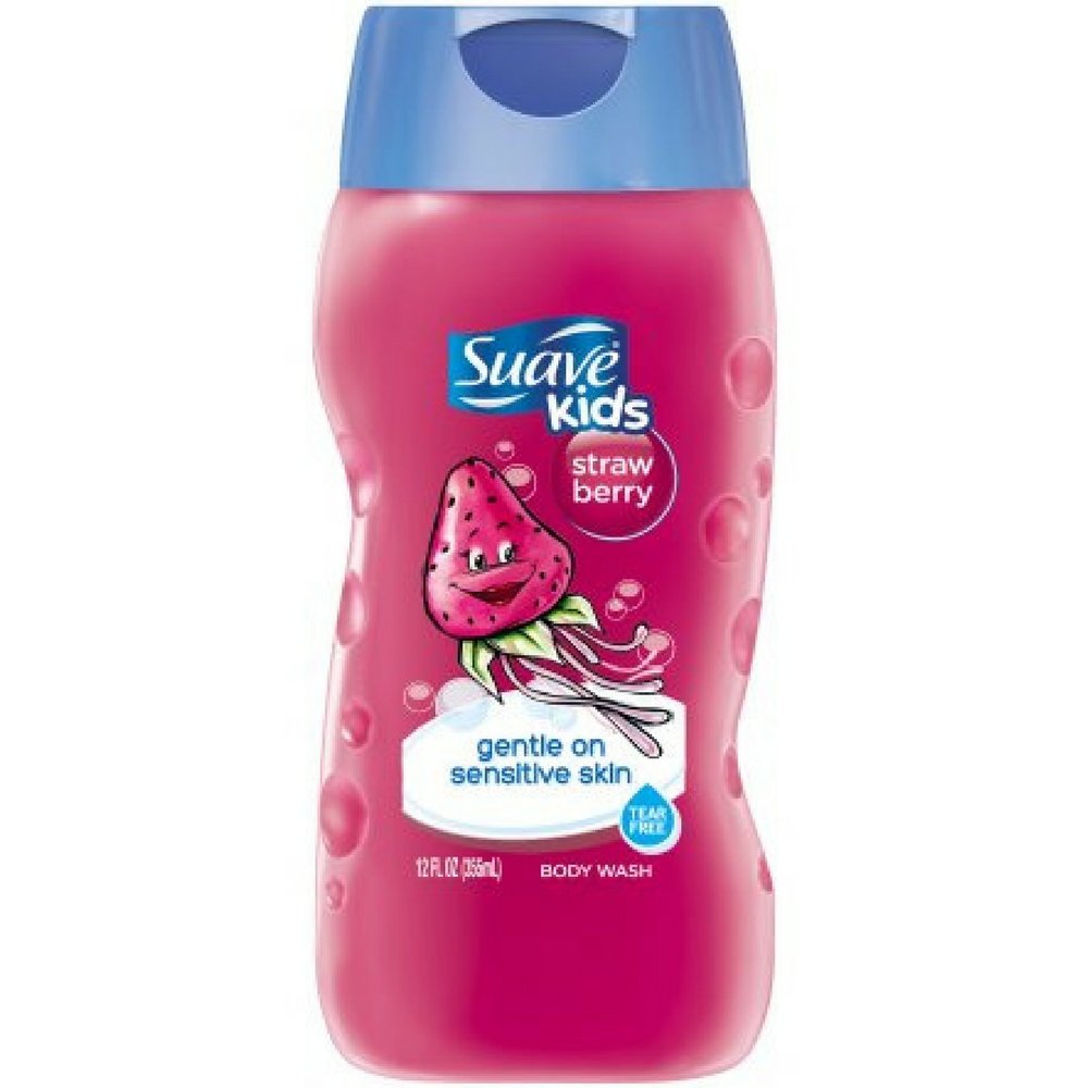 Suave Kids Strawberry Scented Body Wash - 12 oz | Gentle & Tear-Free Formula for Sensitive Skin | Perfect for Bath Time & Daily Hygiene