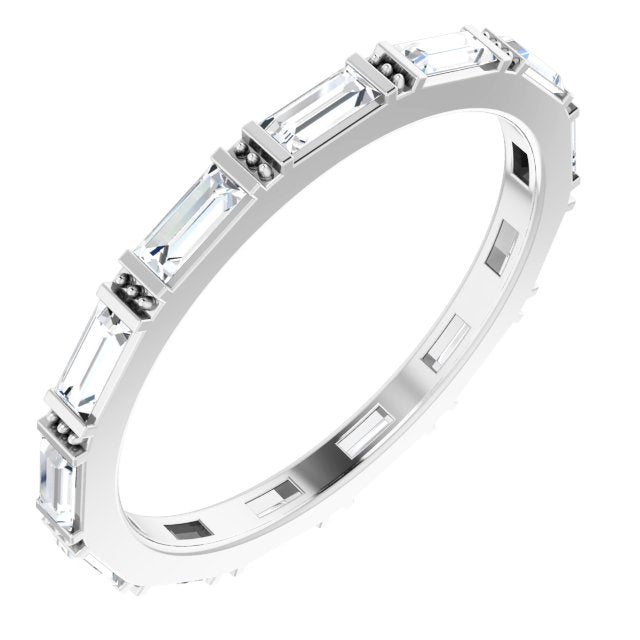 0.78 Carat Straight Baguette Diamond Eternity Band - Elegant Wedding Ring for Women, Perfect for Anniversaries & Special Occasions