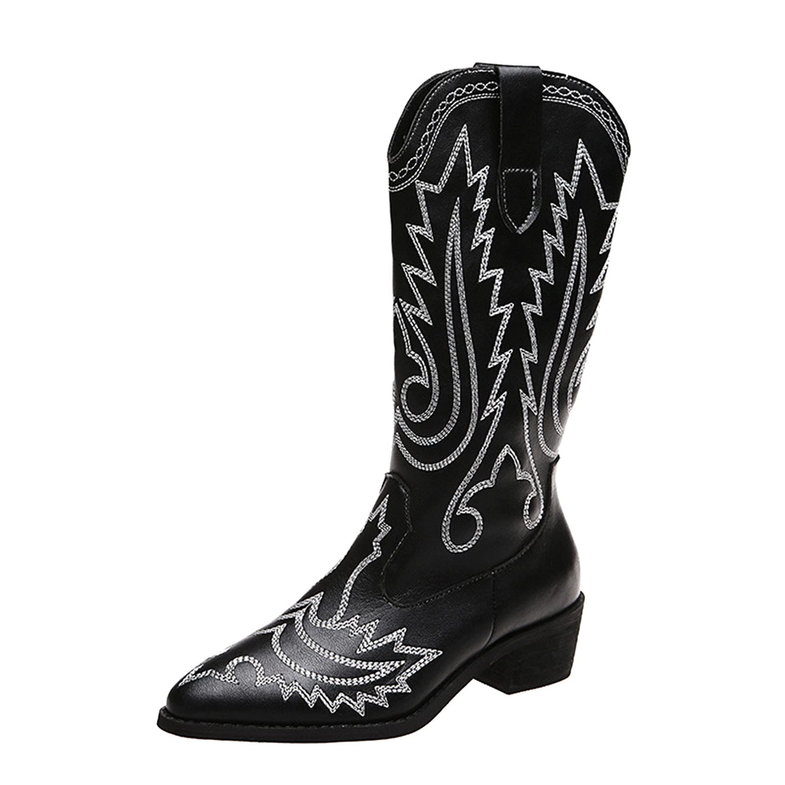 Vintage Embroidery Cowgirl Boots for Women - Western Cowboy Boots with Floral Design, Square Toe & Mid Calf Height - Perfect for Country Dancing, Rodeo Events & Western Fashion Outfits