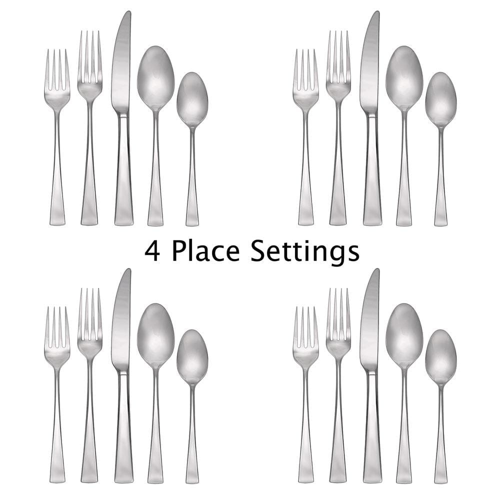 Lucia 20-Piece Stainless Steel Flatware Set - Service for 4 - Elegant Silverware for Dining, Kitchen & Entertaining - Perfect for Dinner Parties, Weddings & Everyday Use