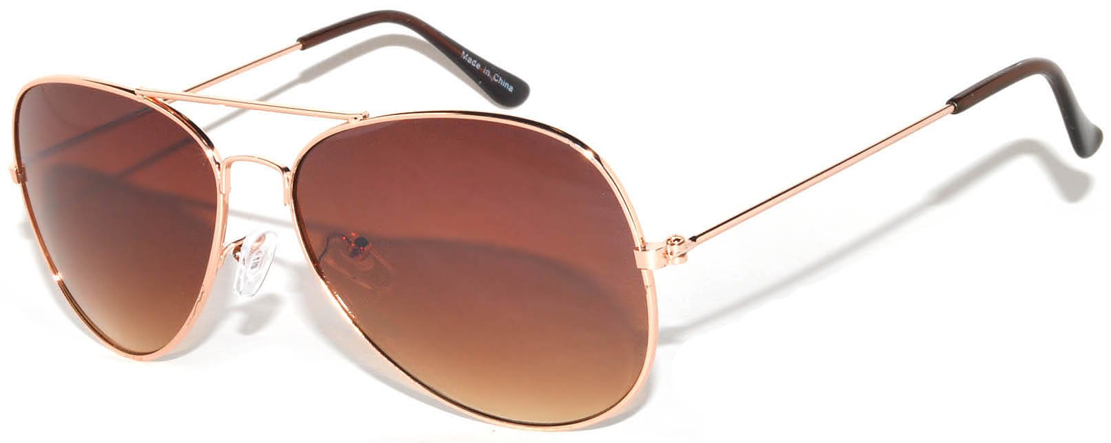 Classic Aviator Sunglasses for Men - Gold Frame with Amber Lens - UV Protection, Polarized, Lightweight - Perfect for Driving, Outdoor Activities & Fashion Accessory