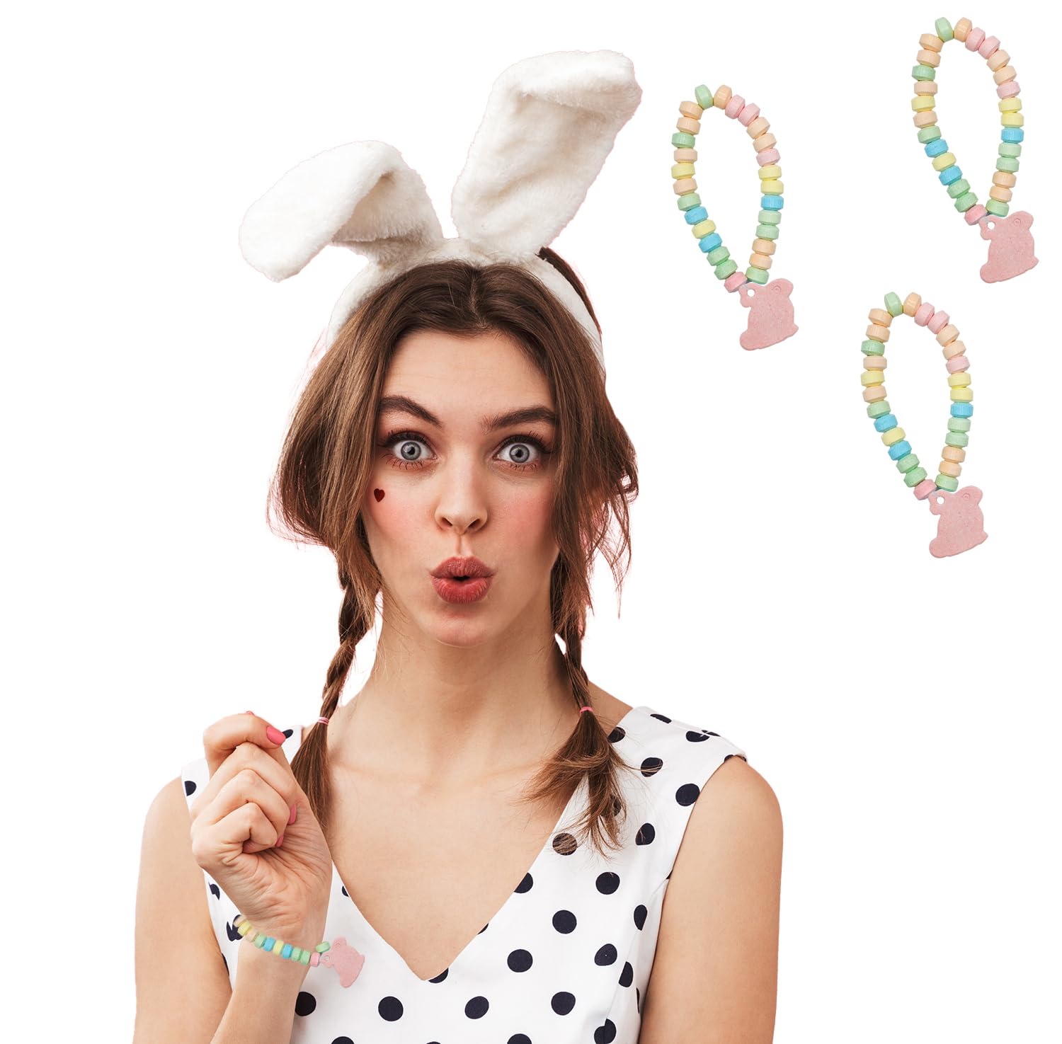 Easter Bunny Candy Bracelet - Colorful Fruit-Flavored Chewable Party Favors for Kids | Easter Egg Hunt, Birthday Party, Classroom Treats & Holiday Gifts