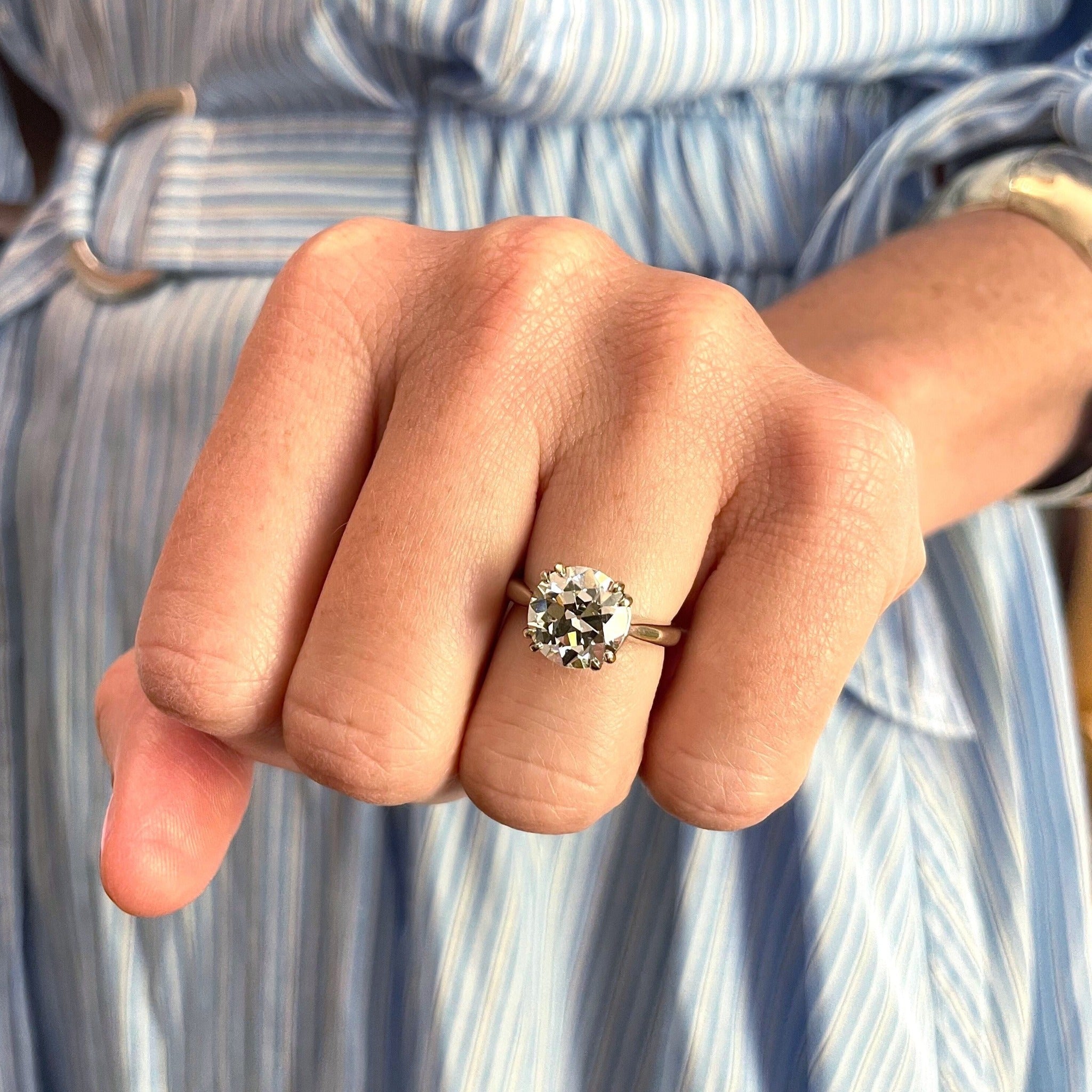 3.21ct Vintage Transitional Cut Diamond Solitaire Engagement Ring - Perfect for Proposals, Anniversaries & Special Occasions