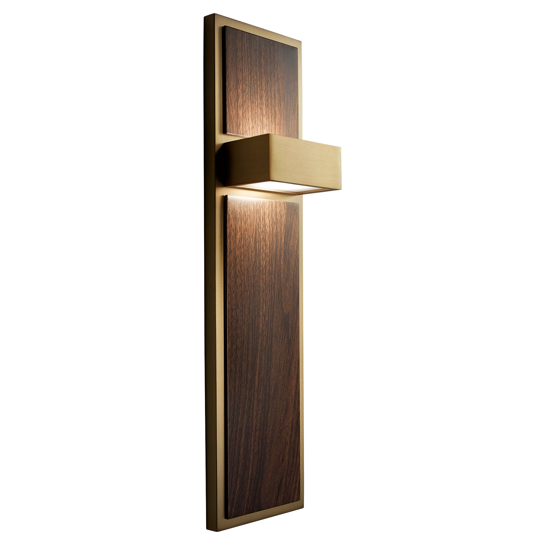 Oxygen Guapo 3 401 40 Sconces - Aged Brass with Walnut Finish | Vintage Wall Lighting for Living Room, Bedroom & Hallway