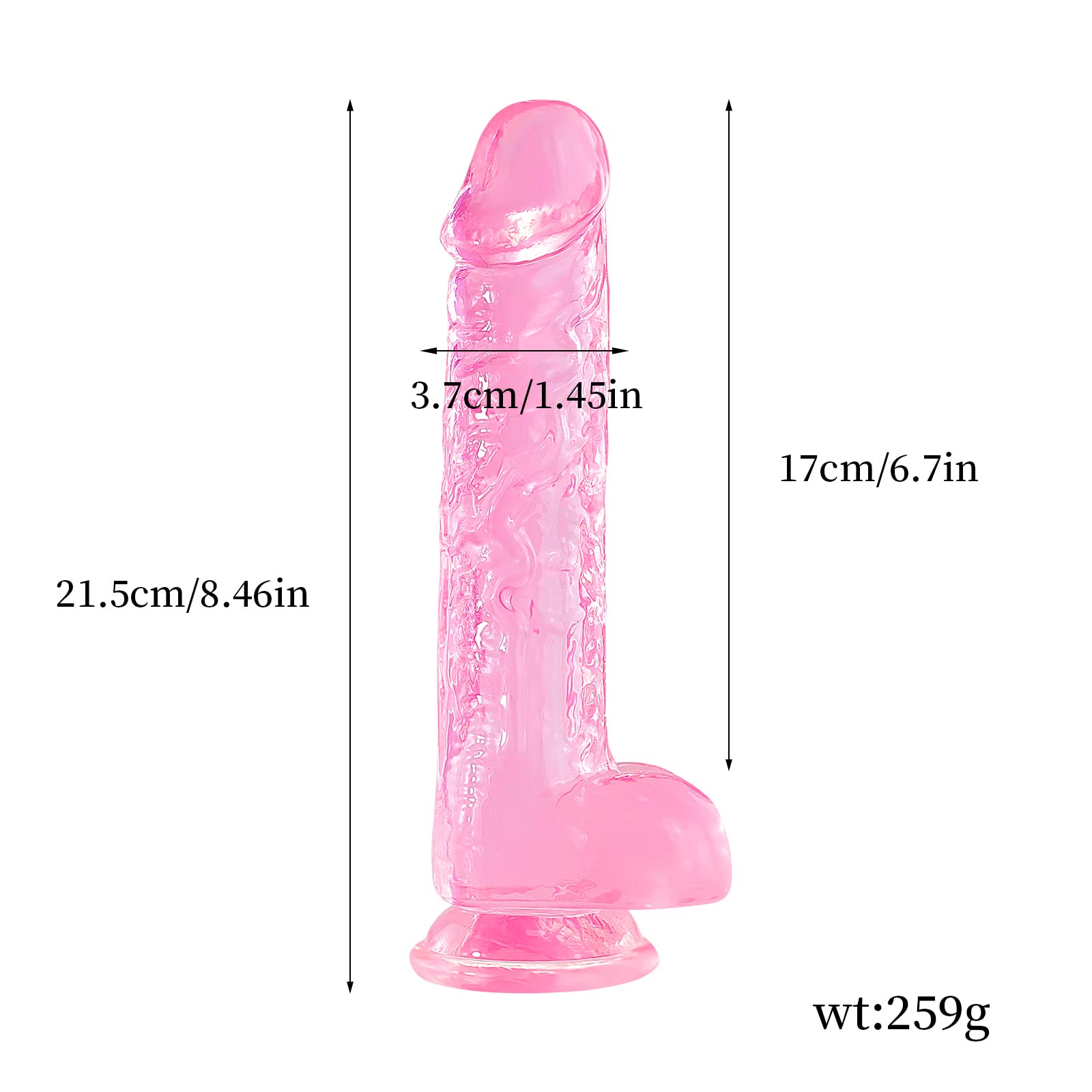 8.5 Inch Pink Dildo with Strong Suction Cup - Hands-Free Adult Sex Toy for Women | Perfect for Solo Play, Couples Fun & BDSM Exploration