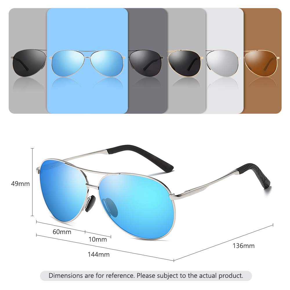 Cyxus Polarized Aviator Sunglasses for Men - UV400 Protection, Military Pilot Style, Trendy Driving & Hiking Sunglasses - Perfect for Outdoor Adventures, Road Trips, and Summer Fashion