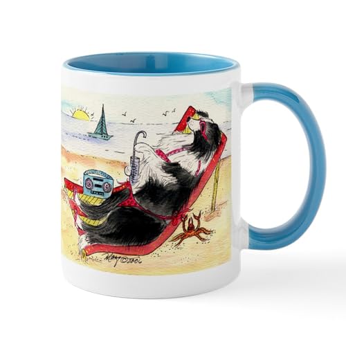 White/Blue Inside - Border Collie Mug