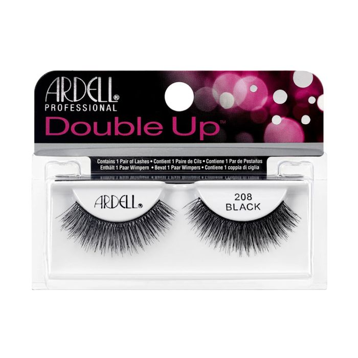 Ardell Double Up Strip Lashes - 208 Black False Eyelashes for Dramatic Volume & Length | Perfect for Parties, Weddings & Special Occasions