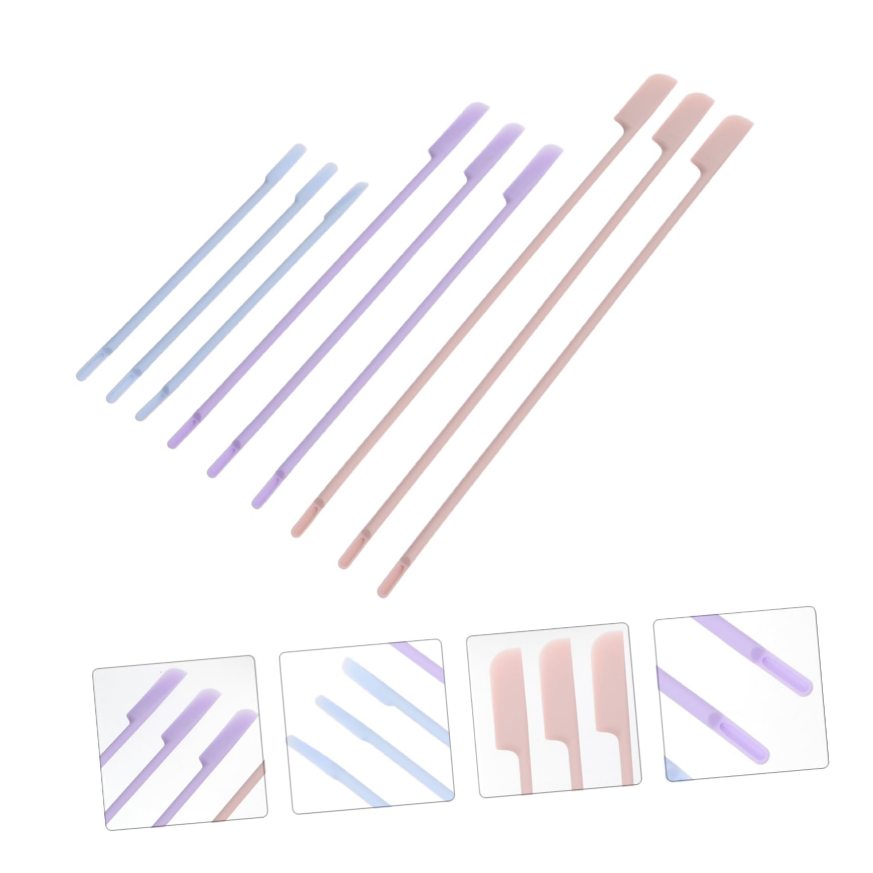 NOLITOY 18-Piece Silicone Spatula Set - 9 Mini Scrapers & 9 Blender Spatulas for Makeup, Lotion, Cosmetics, Lip Gloss & Lipstick Application - Perfect for Beauty Professionals & DIY Skincare
