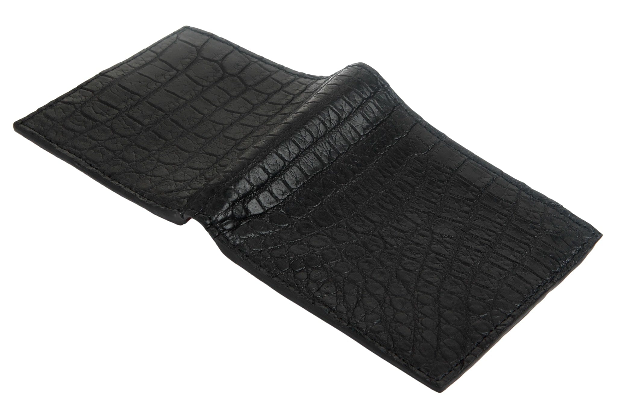 Genuine Black Crocodile Leather Wallet for Men - Slim Bifold RFID Blocking - Perfect for Everyday Carry & Business Travel