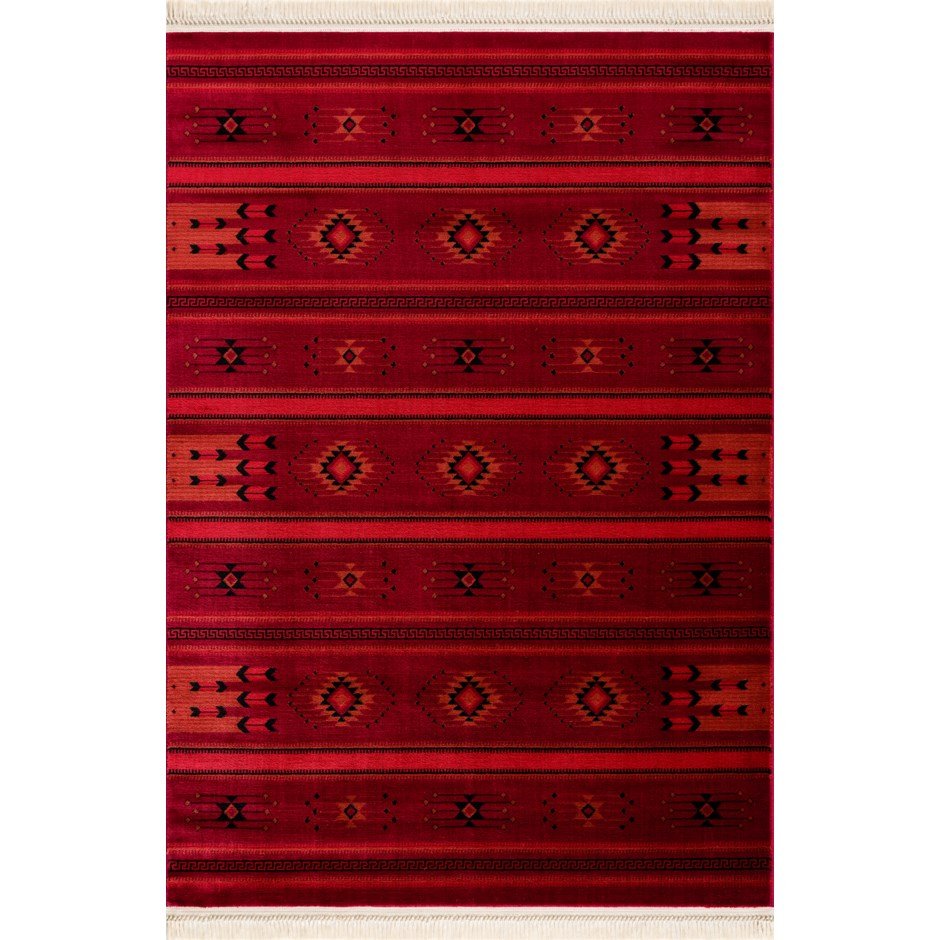 Authentic Afghan Powerloomed Red & Black Baluchi Rug - Handmade Tribal Design for Living Room, Bedroom & Home Decor