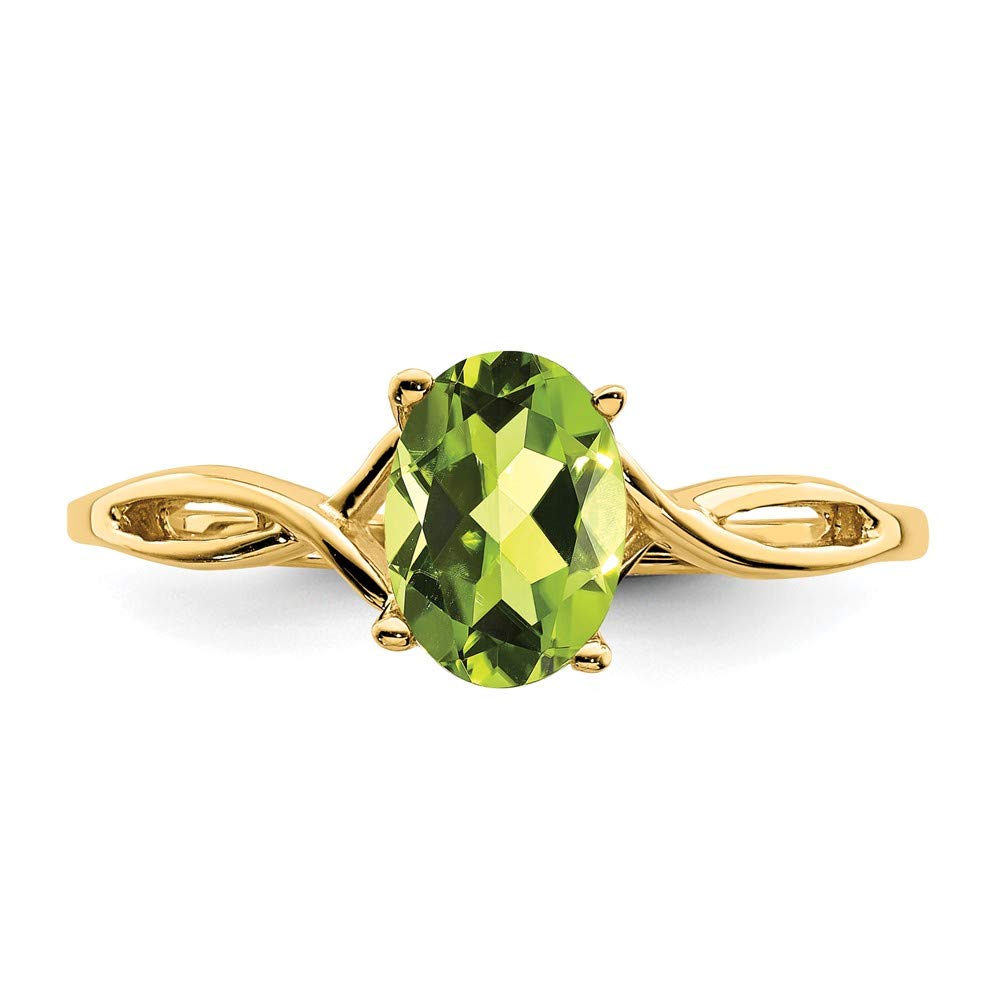 14K Yellow Gold Peridot Ring for Women - Dainty & Elegant Birthstone Jewelry - Perfect for Gifts, Anniversaries, and Everyday Wear