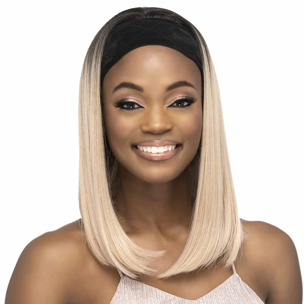 Vivica A. Fox Heat Resistant Fiber Headband Wig - Off Black | Comfortable & Stylish Hair Accessory for Women | Perfect for Workouts, Running, Yoga & Everyday Wear