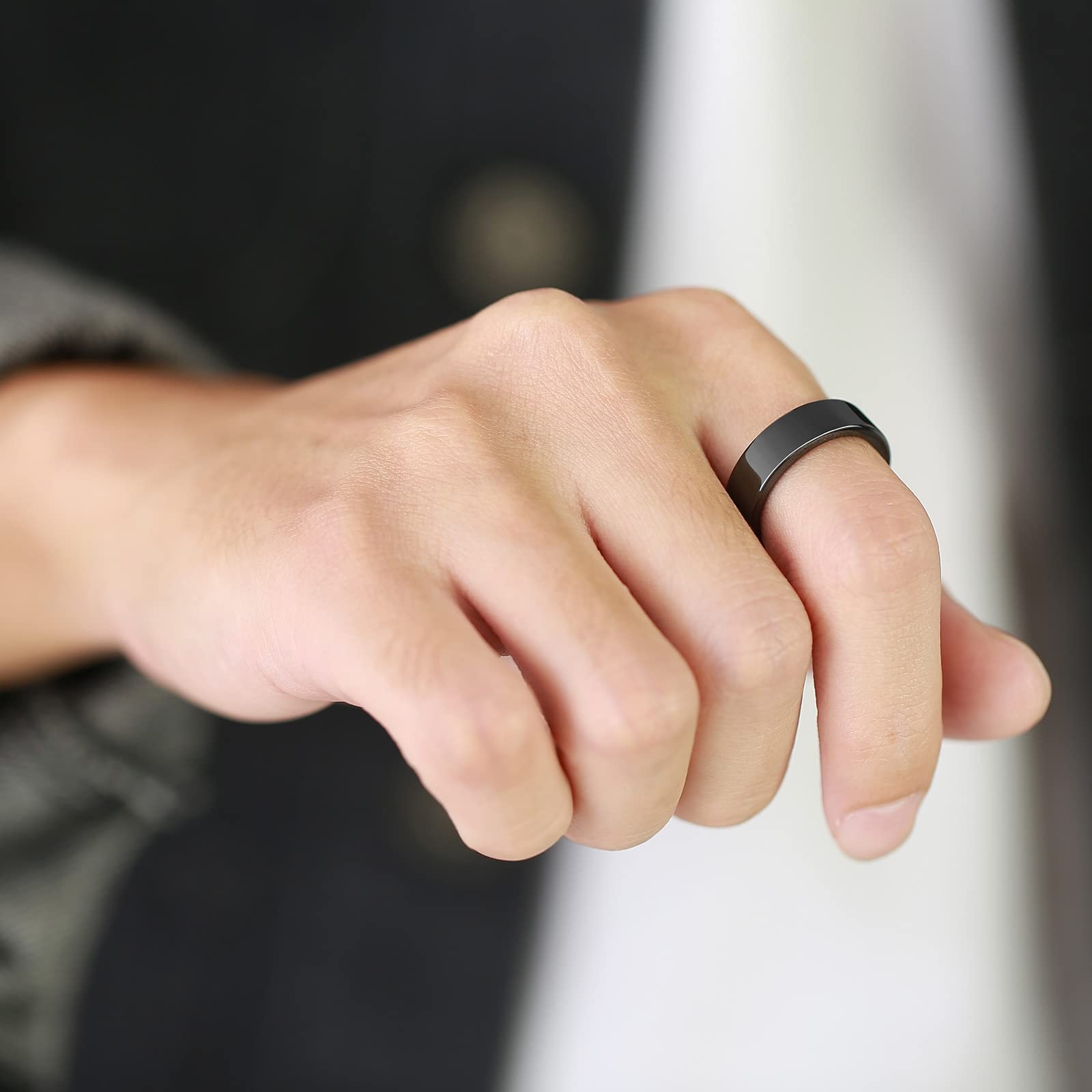 6MM Comfort Fit Ceramic Rings for Men - White & Black Plain Band Wedding Promise Rings for Him | Perfect for Engagements, Anniversaries & Everyday Wear