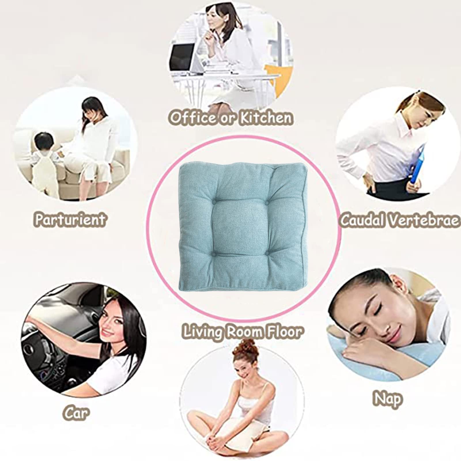 Velvet Chair Cushions with Ties - Soft & Comfortable Seat Cushion Pads (Set of 2, 18x18 Inches) for Dining Chairs, Kitchen, Patio, Indoor & Outdoor Use - Perfect for Home Decor, Living Room, and Garden Furniture