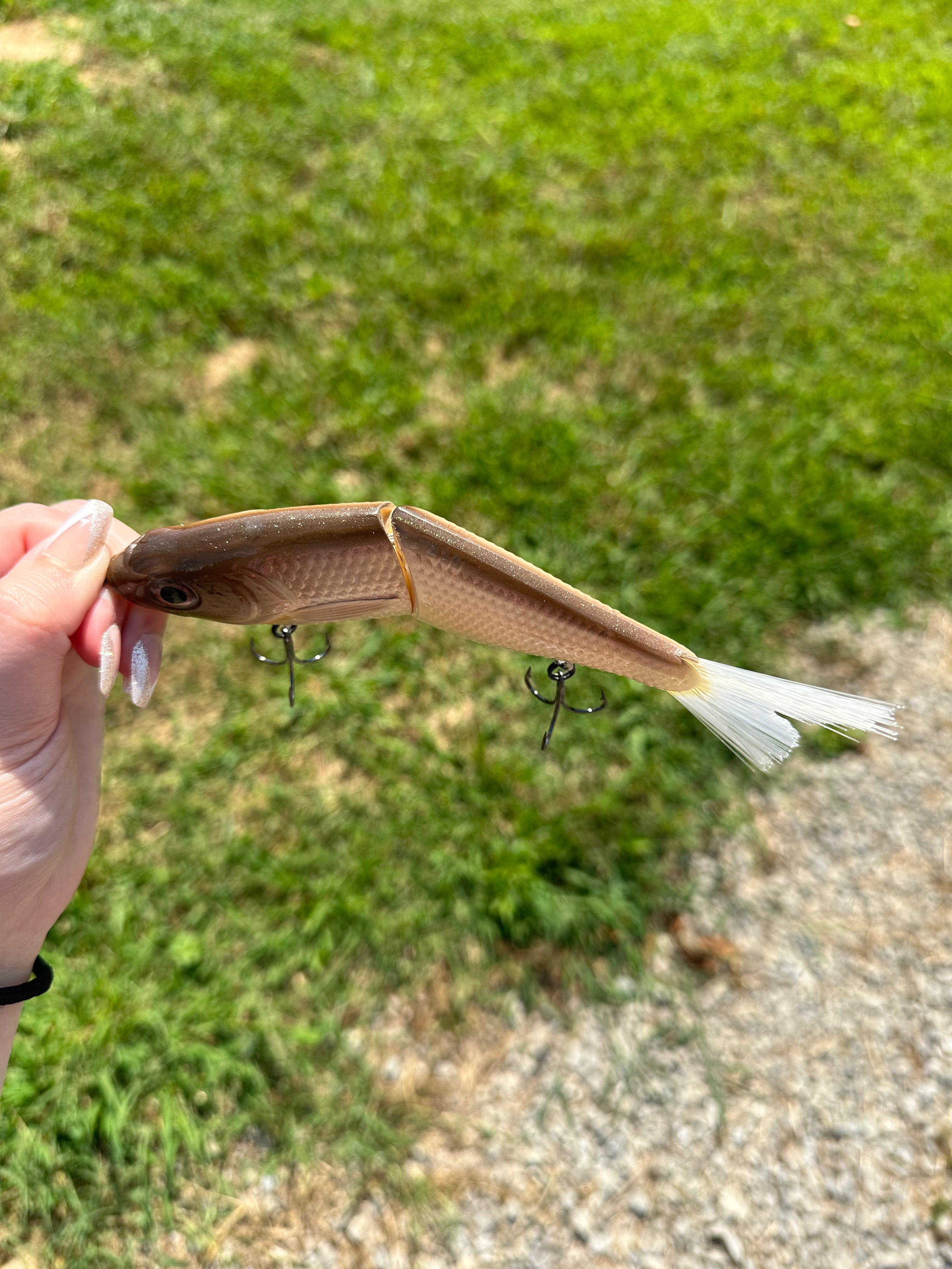 Hand Painted Glide Bait Fishing Lure - Dirty Bone Design for Bass, Walleye & Pike | Perfect for Freshwater & Saltwater Fishing