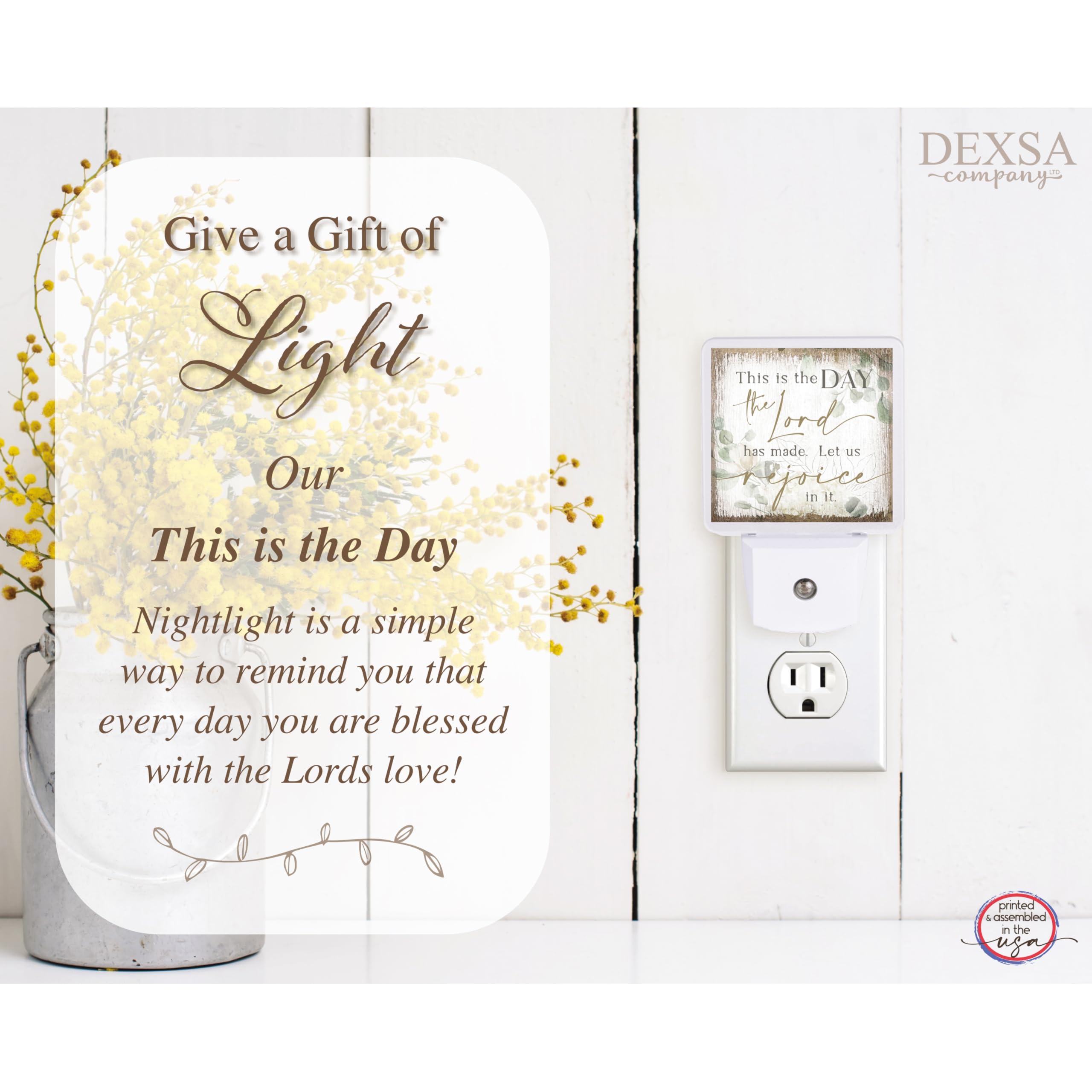 Dexsa Auto ON/Off Plug-in LED Night Light - Energy Saving Automatic Nightlight for Bedroom, Hallway, Nursery | Safe Motion Sensor Lighting for Kids & Adults | Perfect for Nighttime Safety & Convenience