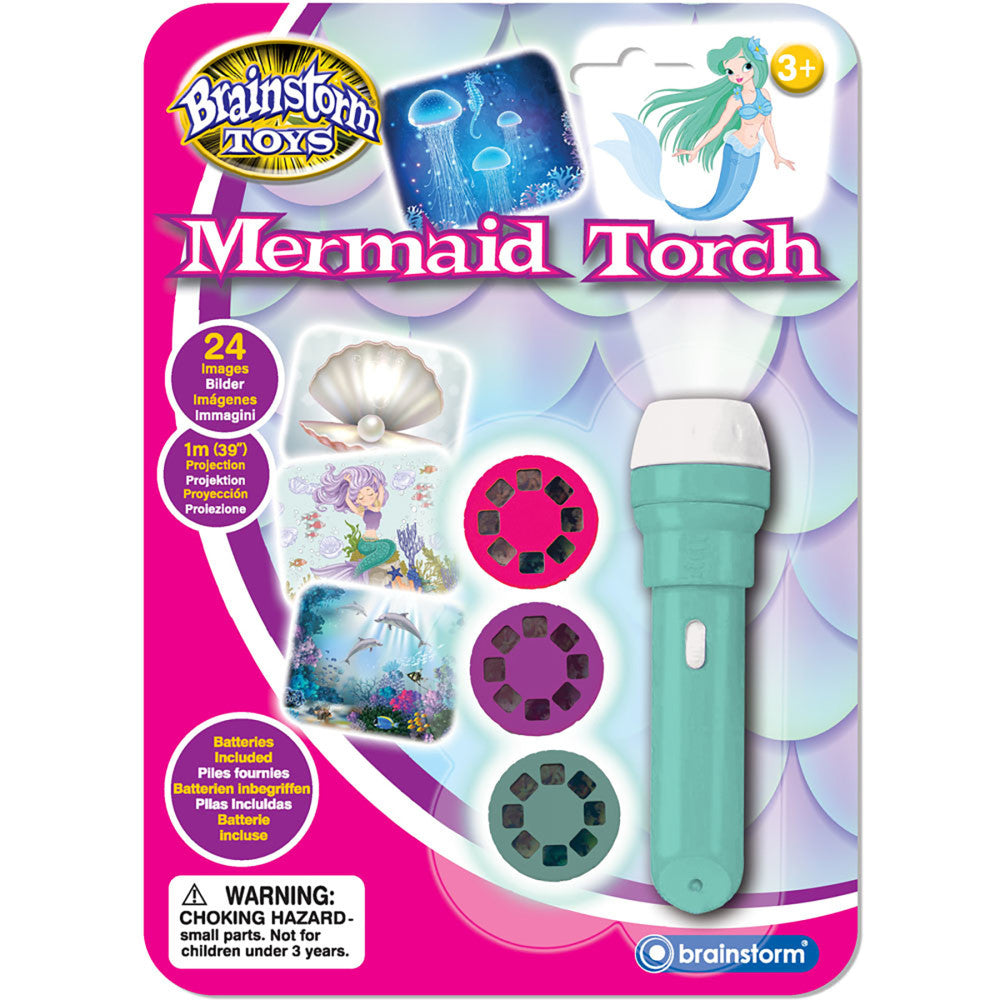 Brainstorm Toys Mermaid Flashlight and Projector - Underwater Adventure Projection Toy for Kids | Ocean Exploration, Bedtime Storytelling & Night Light Fun