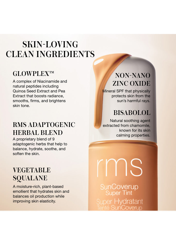 RMS Beauty SunCoverup Super Tint SPF 50 - Lightweight Mineral Sunscreen with Tinted Coverage for Face | Daily Sun Protection & Even Skin Tone | Perfect for Beach Days & Outdoor Activities