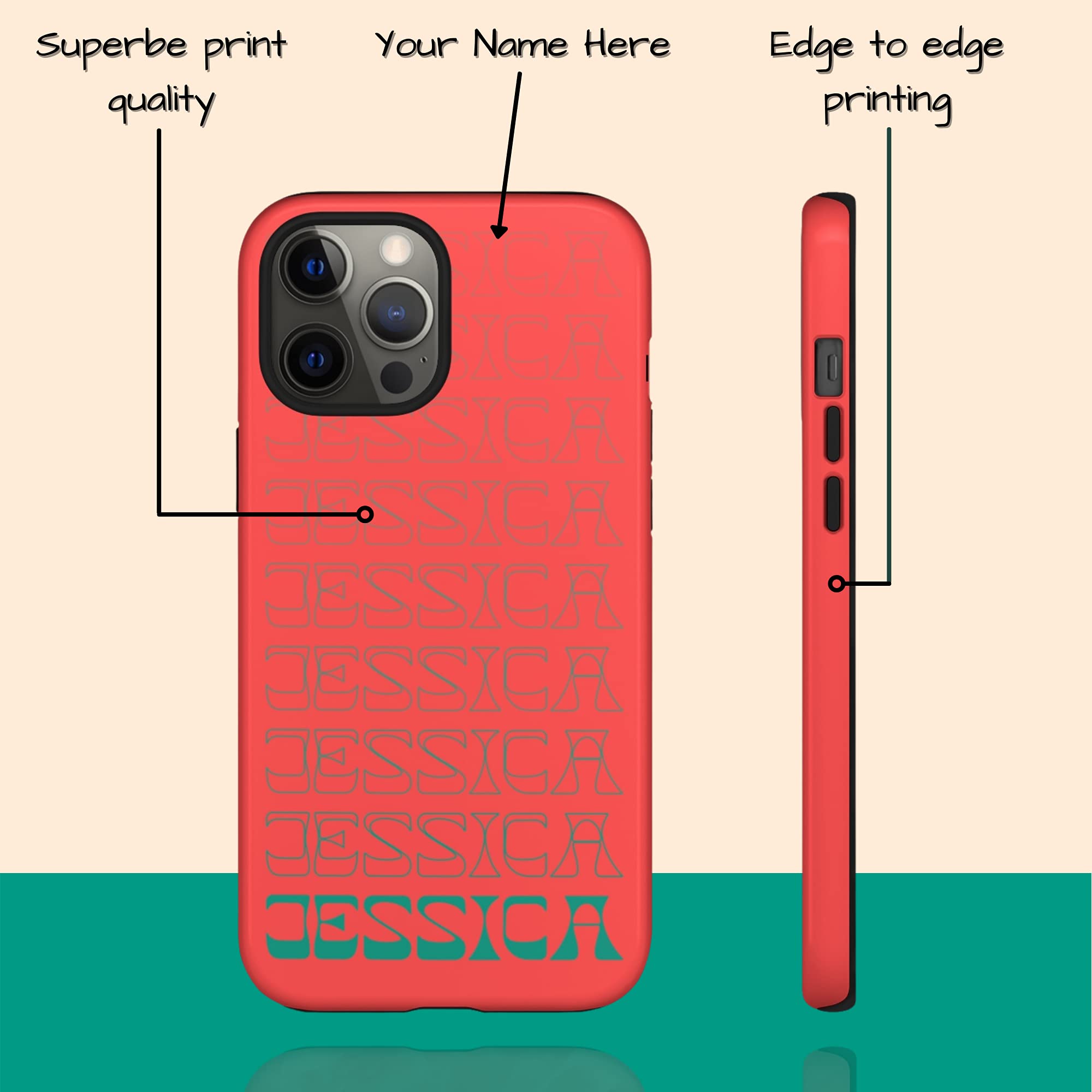 Custom Name Colorful Summer Phone Case for iPhone 16 Plus/15 Pro Max/14/13 Mini/12/11/X/XS Max/XR/7/8 - Personalized Protective Cover - Perfect for Beach, Travel & Everyday Use